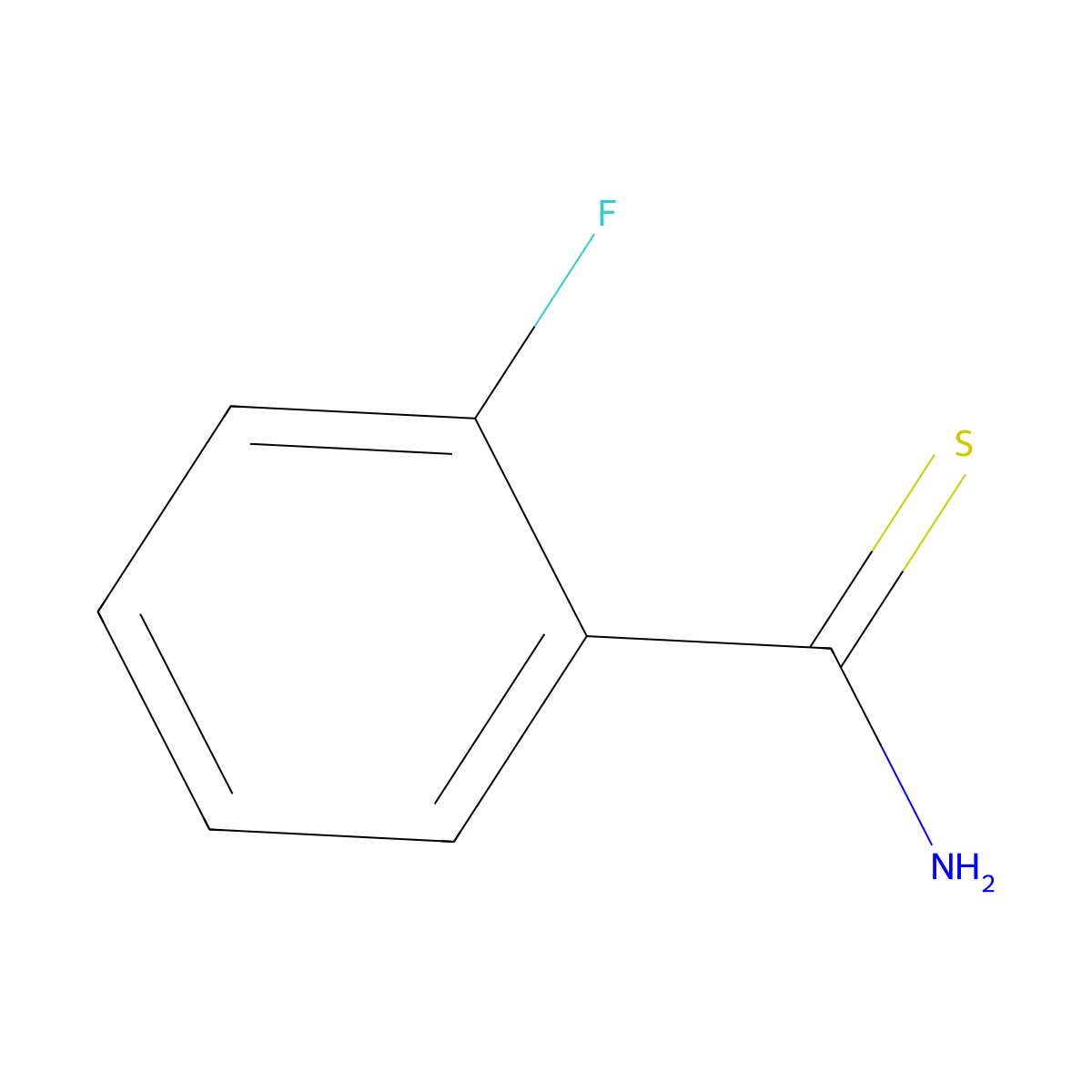 2-Fluorothiobenzamide molecular structure, CAS 75907-82-3