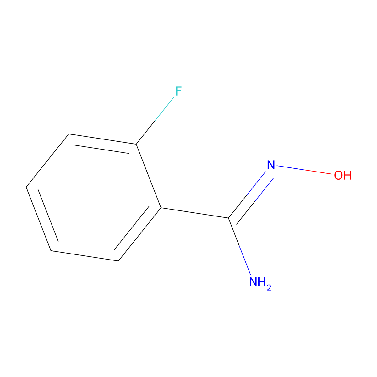 2-fluoro-N'-hydroxybenzene-1-carboximidamide molecular structure, CAS 75907-83-4