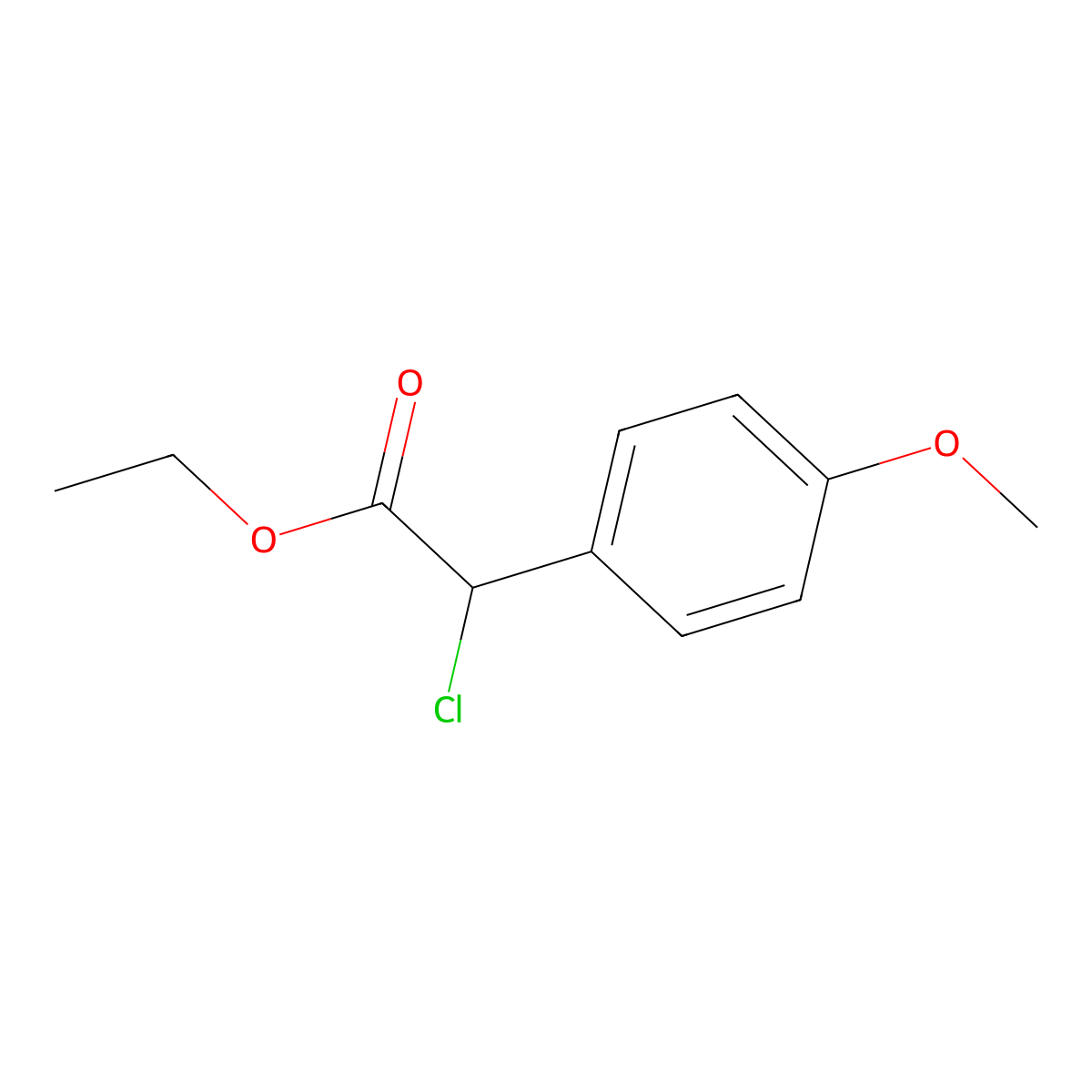 Ethyl 2-chloro-2-(4-methoxyphenyl)acetate molecular structure, CAS 75908-61-1