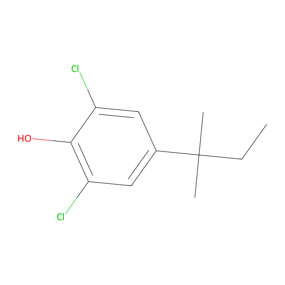 2,6-Dichloro-4-(2-methylbutan-2-yl)phenol molecular structure, CAS 75908-77-9