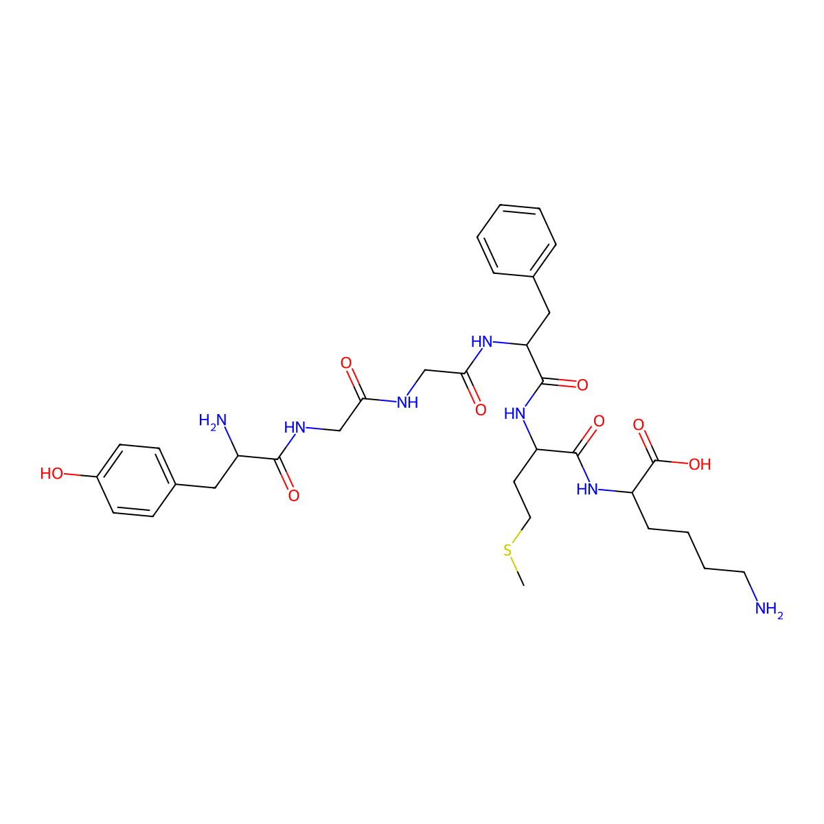 enkephalin-Met, Lys(6)- molecular structure, CAS 75909-25-0