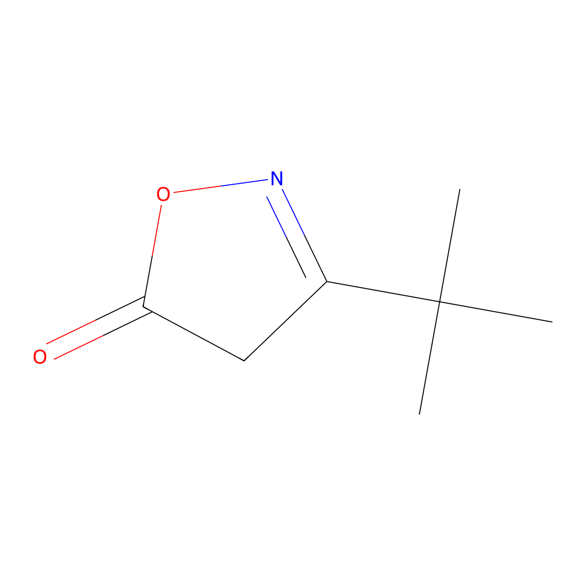 3-Tert-butyl-4,5-dihydro-1,2-oxazol-5-one molecular structure, CAS 75914-61-3