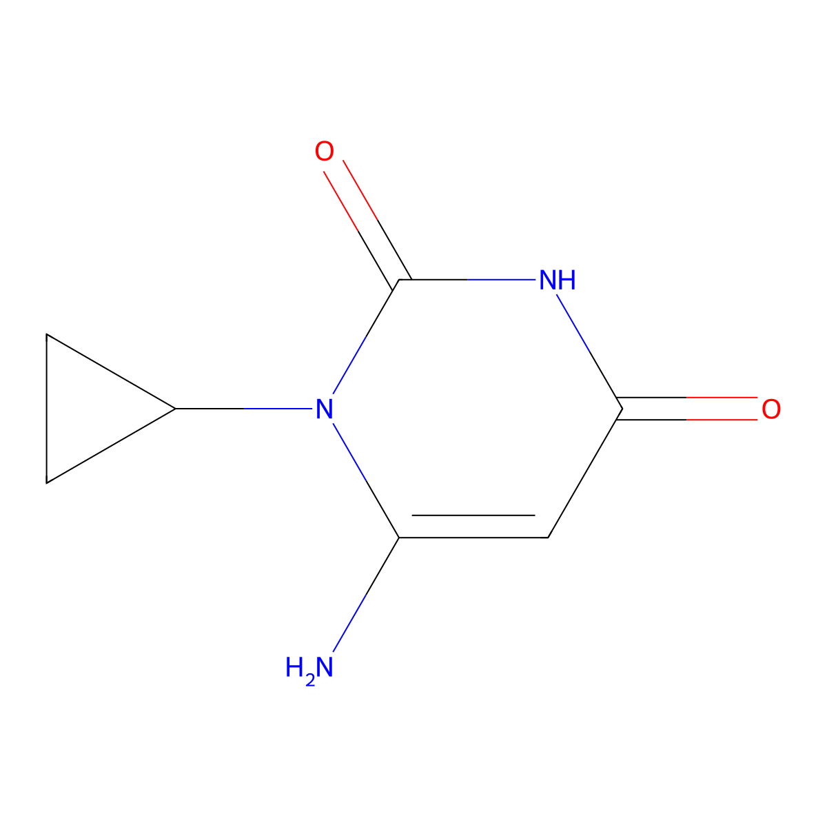 6-Amino-1-cyclopropyl-1,2,3,4-tetrahydropyrimidine-2,4-dione molecular structure, CAS 75914-62-4