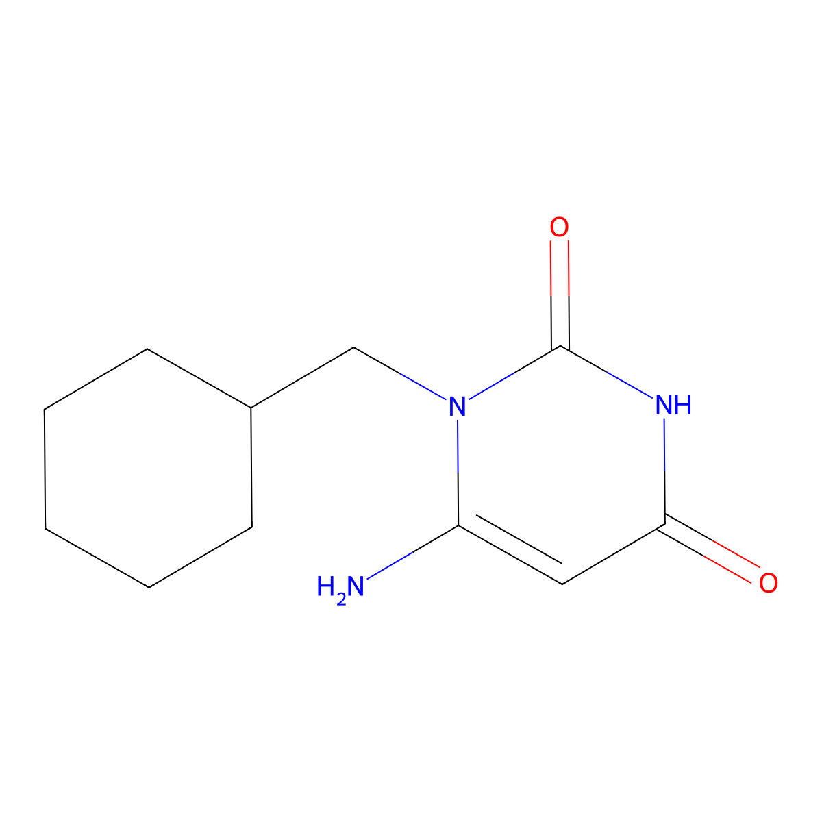 6-Amino-1-(cyclohexylmethyl)-1,2,3,4-tetrahydropyrimidine-2,4-dione molecular structure, CAS 75914-78-2
