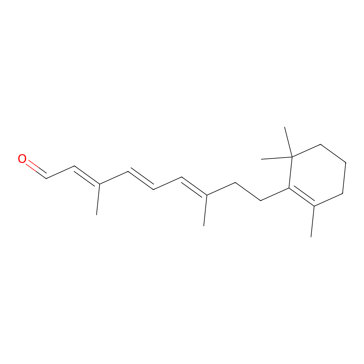 3,7-Dimethyl-9-(2,6,6-trimethyl-cyclohex-1-enyl)-nona-2,4,6-trienal molecular structure, CAS 75917-44-1