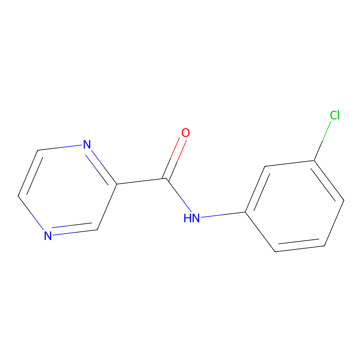 N-(3-chlorophenyl)pyrazine-2-carboxamide molecular structure, CAS 75919-78-7
