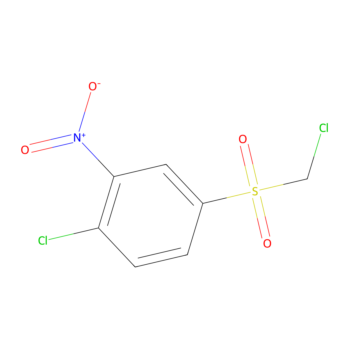 Benzene, 1-chloro-4-[(chloromethyl)sulfonyl]-2-nitro- molecular structure, CAS 7592-97-4