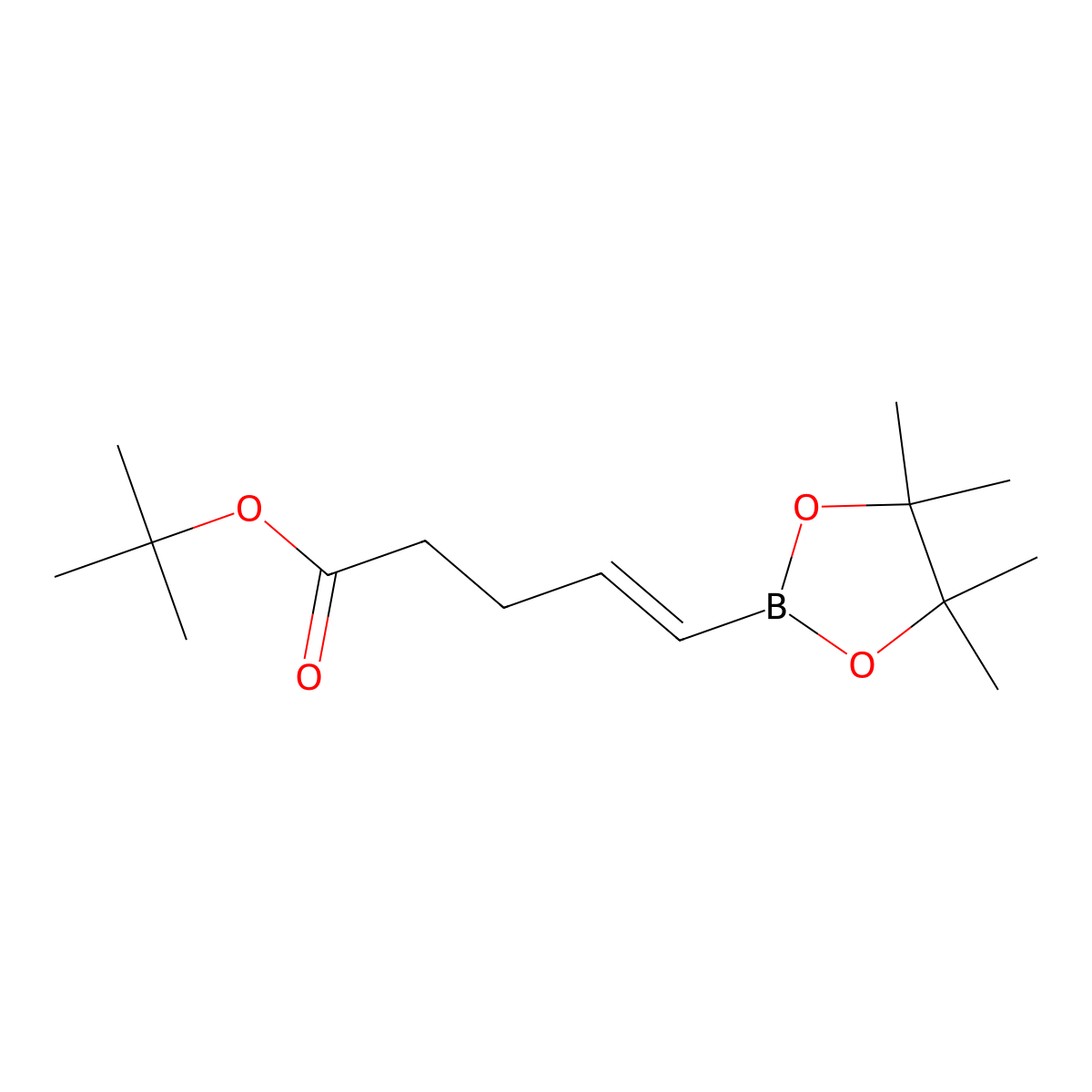 tert-butyl (4E)-5-(4,4,5,5-tetramethyl-1,3,2-dioxaborolan-2-yl)pent-4-enoate molecular structure, CAS 75927-46-7