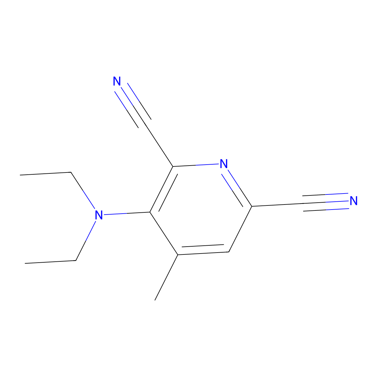 3-(Diethylamino)-4-methylpyridine-2,6-dicarbonitrile molecular structure, CAS 75928-85-7