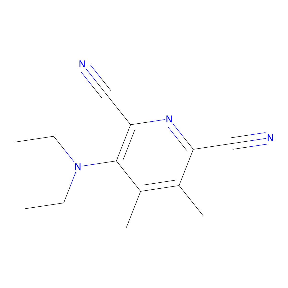 3-(Diethylamino)-4,5-dimethylpyridine-2,6-dicarbonitrile molecular structure, CAS 75928-87-9