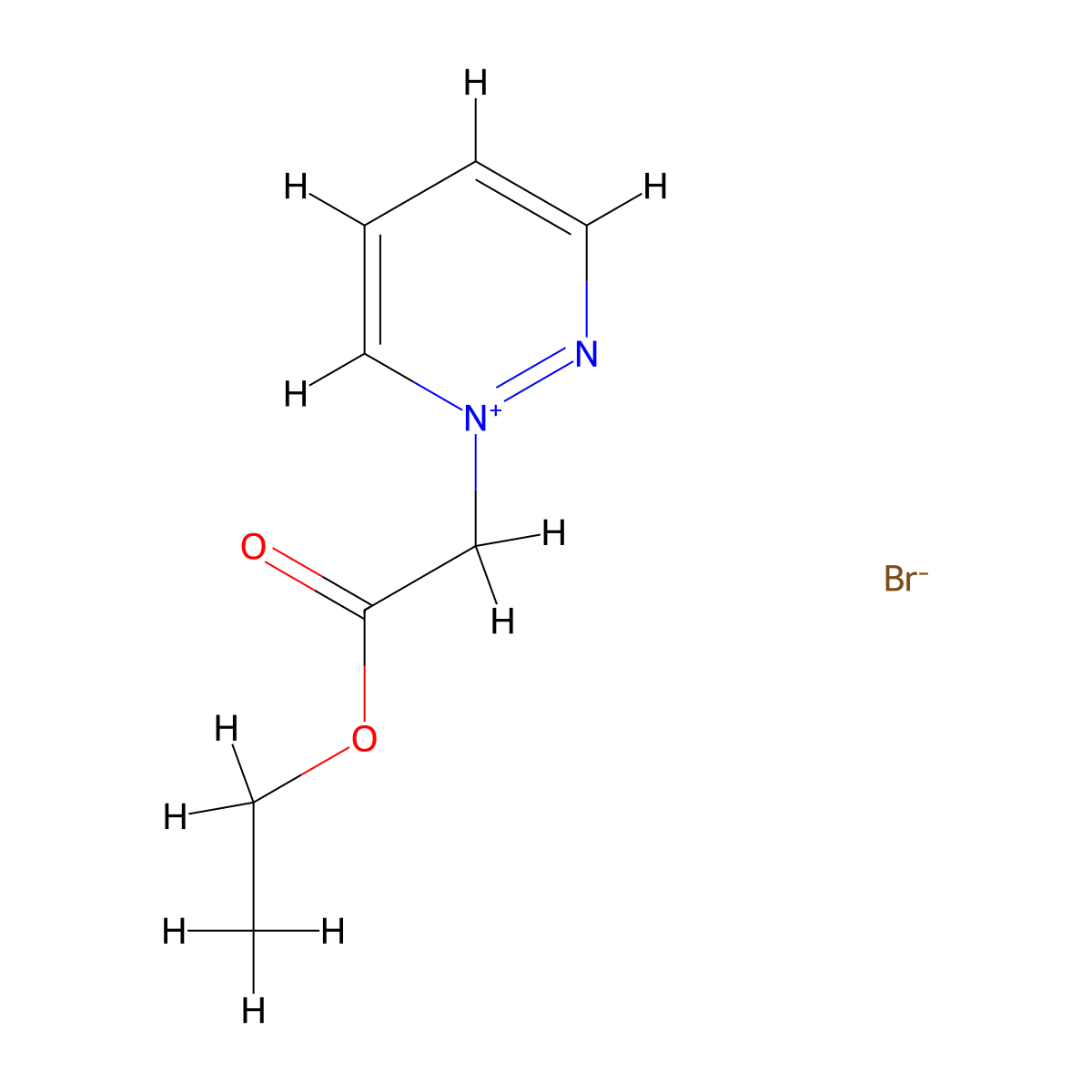 Pyridazinium, 1-(2-ethoxy-2-oxoethyl)-, bromide molecular structure, CAS 7593-58-0