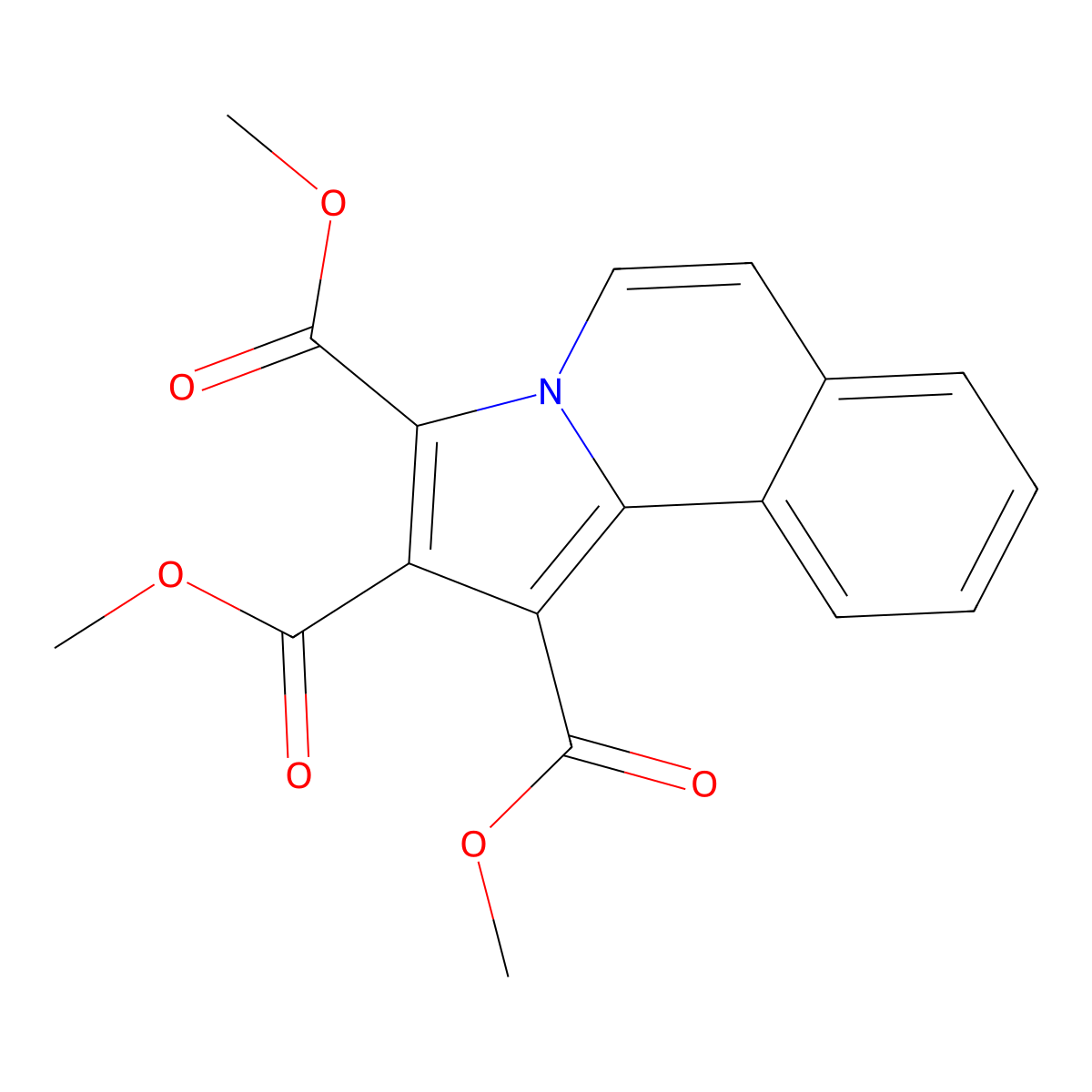 Trimethyl pyrrolo(2,1-A)isoquinoline-1,2,3-tricarboxylate molecular structure, CAS 7593-63-7