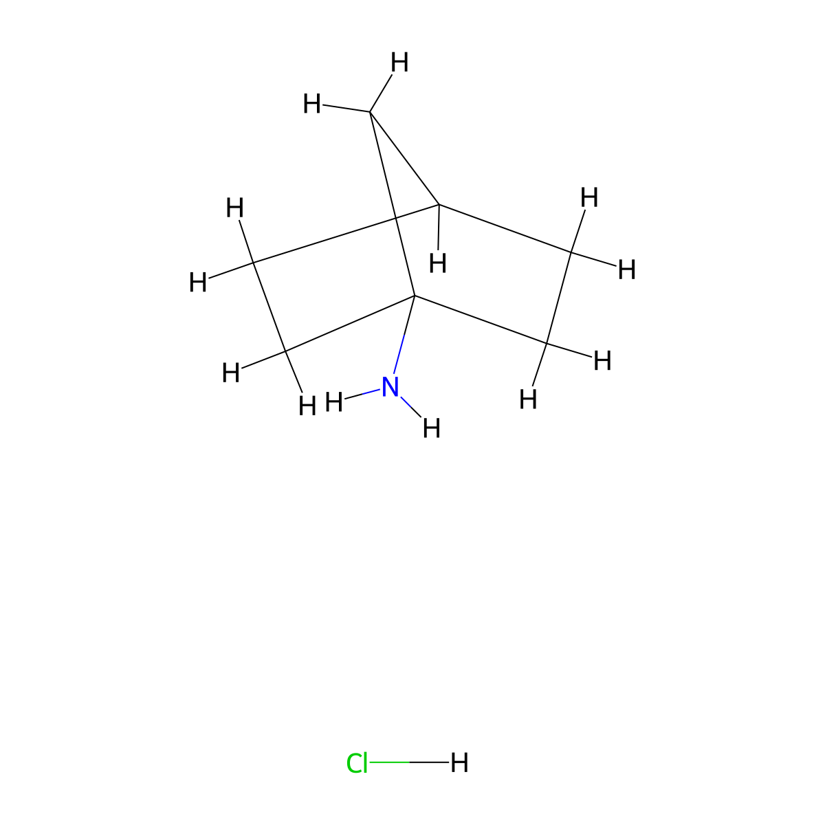 Bicyclo[2.2.1]heptan-1-amine hydrochloride molecular structure, CAS 75934-56-4