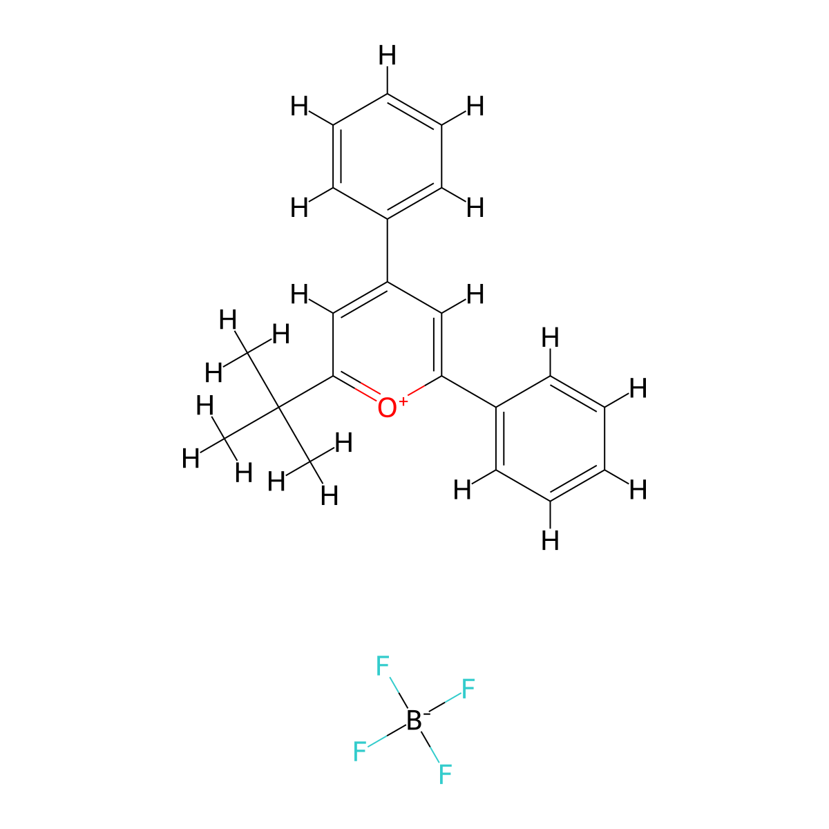 2-tert-Butyl-4,6-diphenyl--pyran-1-ylium; tetrafluoroborate molecular structure, CAS 7594-23-2