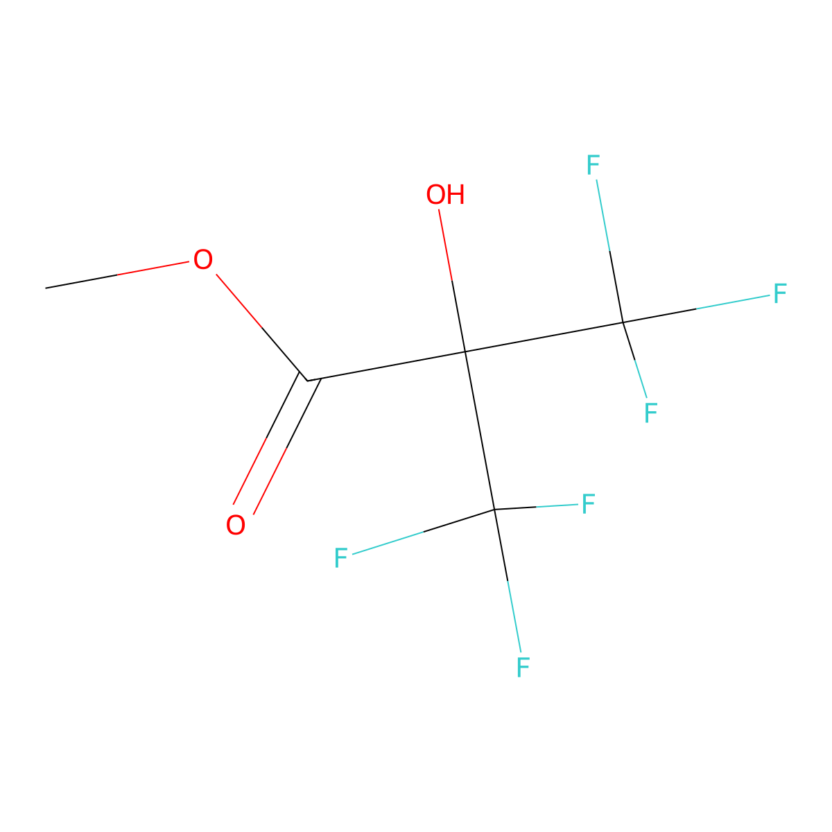 Methyl 3,3,3-trifluoro-2-hydroxy-2-trifluoromethylpropionate molecular structure, CAS 7594-51-6