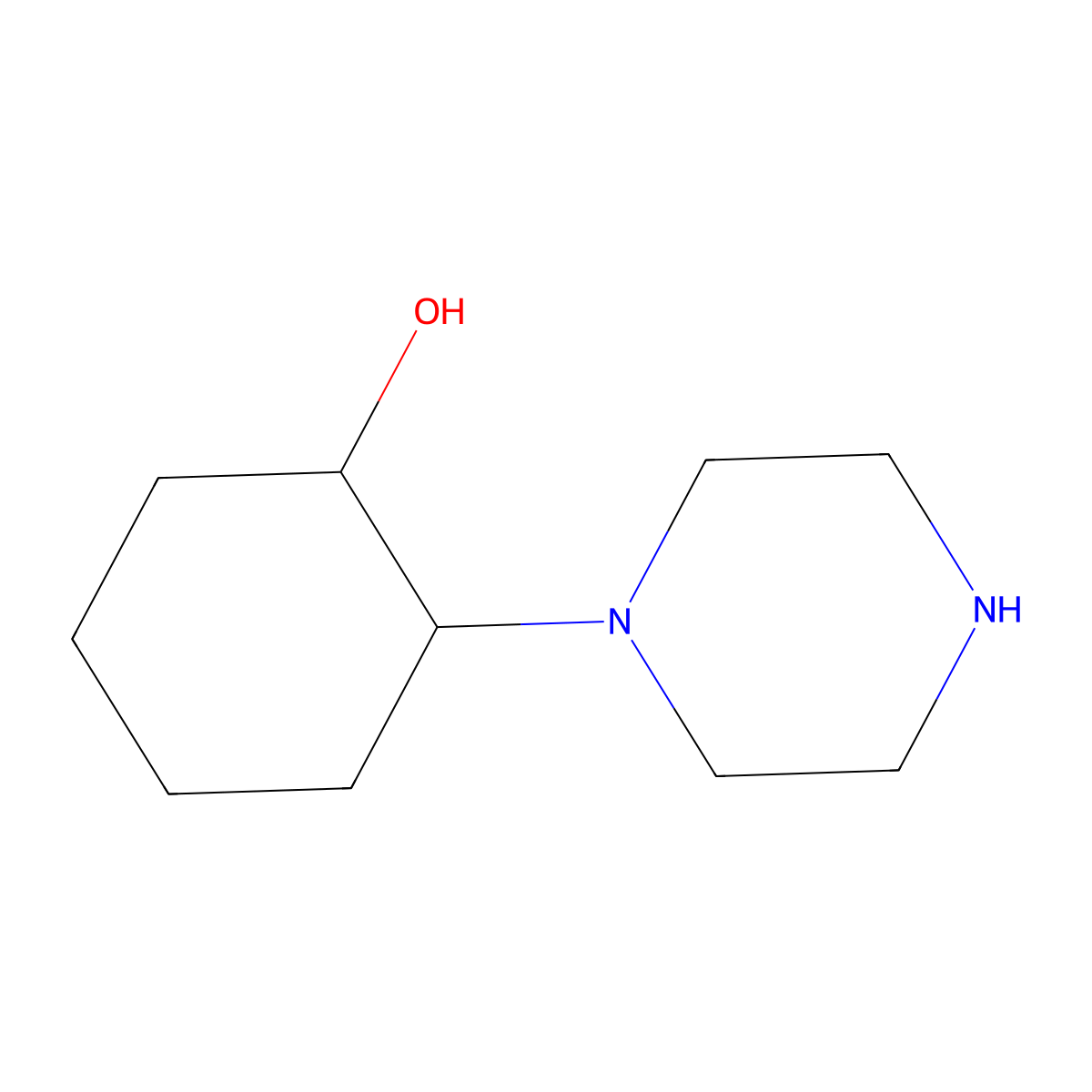 2-(Piperazin-1-yl)cyclohexanol molecular structure, CAS 759402-42-1