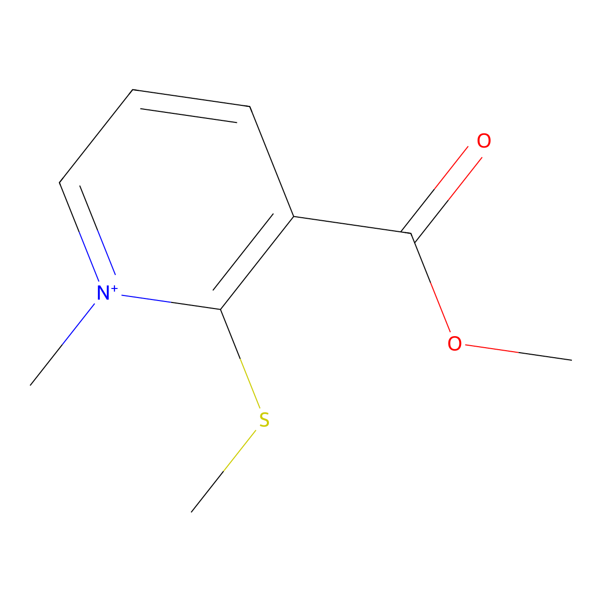 3-(Methoxycarbonyl)-1-methyl-2-(methylsulfanyl)pyridinium molecular structure, CAS 759408-38-3