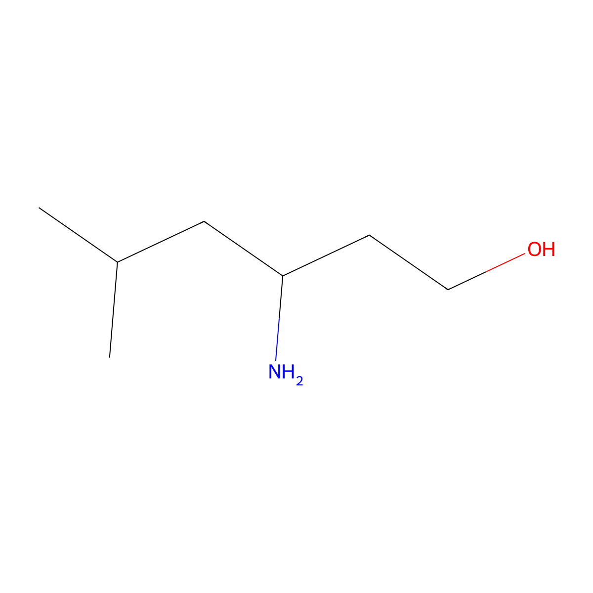 (S)-3-amino-5-methylhexan-1-ol molecular structure, CAS 759415-90-2