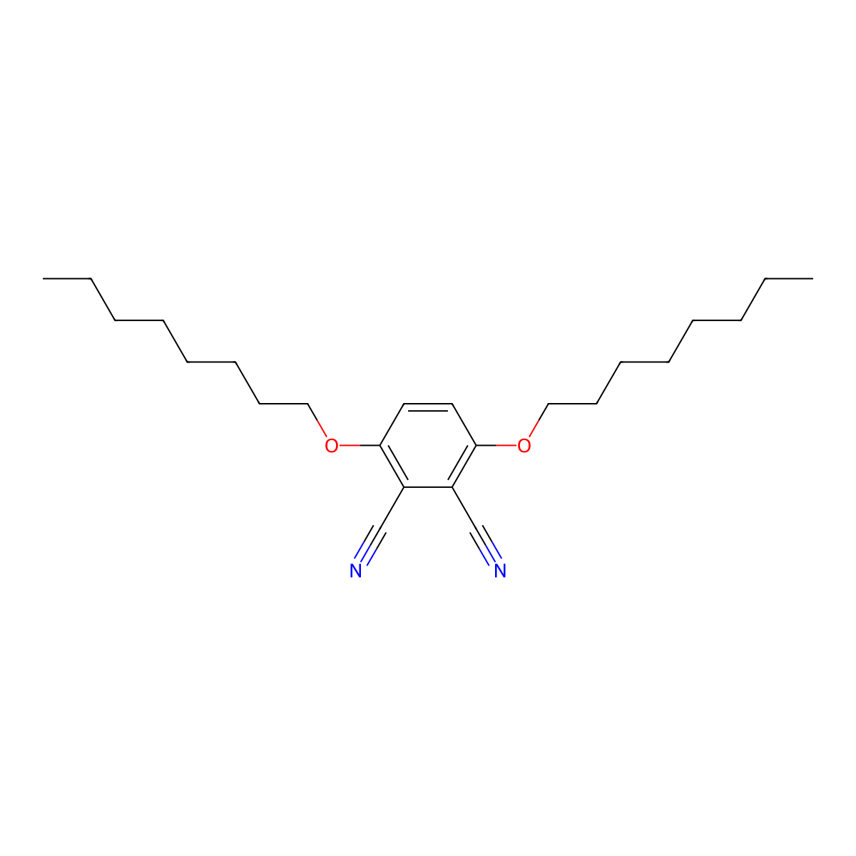 3,6-Dioctyloxy-1,2-benzenedicarbonitrile molecular structure, CAS 75942-39-1