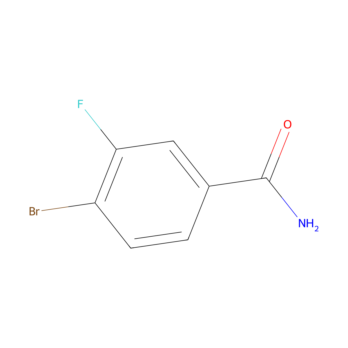 4-Bromo-3-fluorobenzamide molecular structure, CAS 759427-20-8