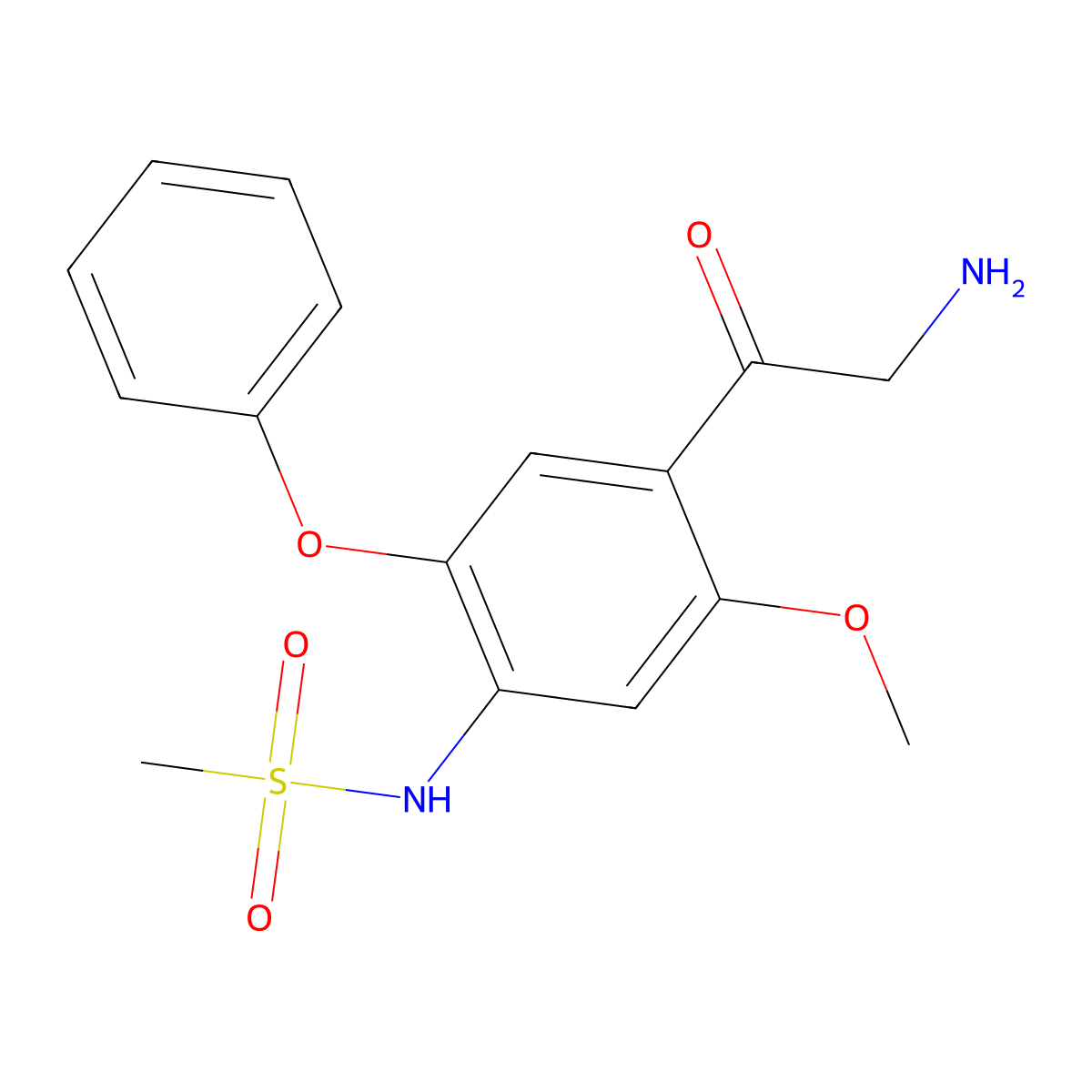N-(4-glycyl-5-methoxy-2-phenoxyphenyl)methanesulfonamide molecular structure, CAS 759430-03-0
