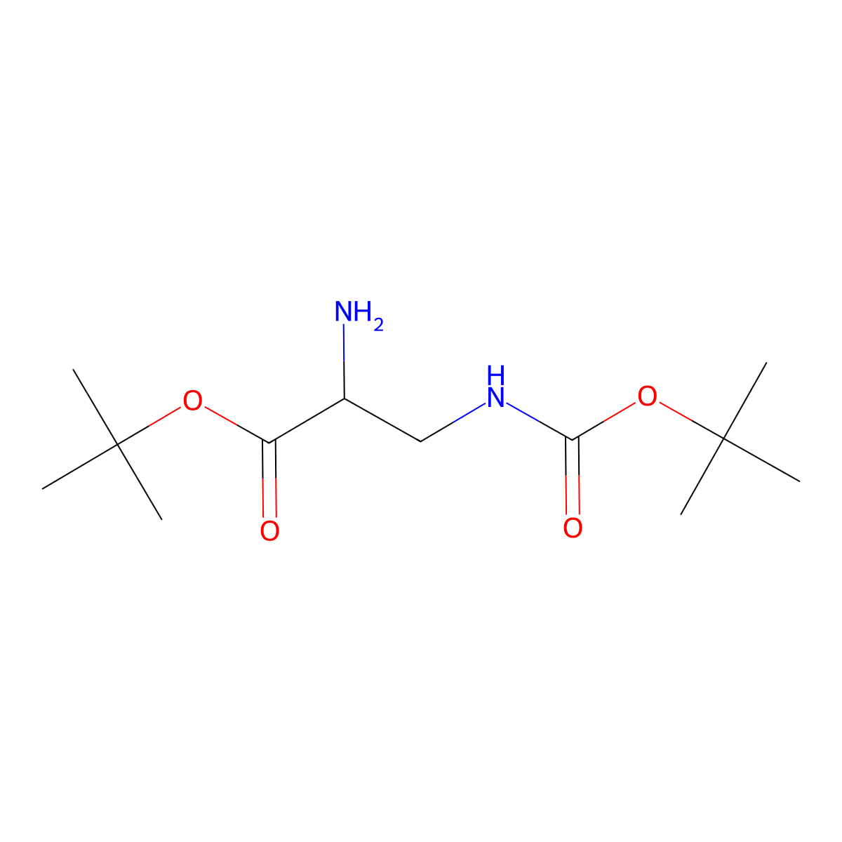 (S)-tert-Butyl 2-amino-3-((tert-butoxycarbonyl)amino)propanoate molecular structure, CAS 759439-63-9