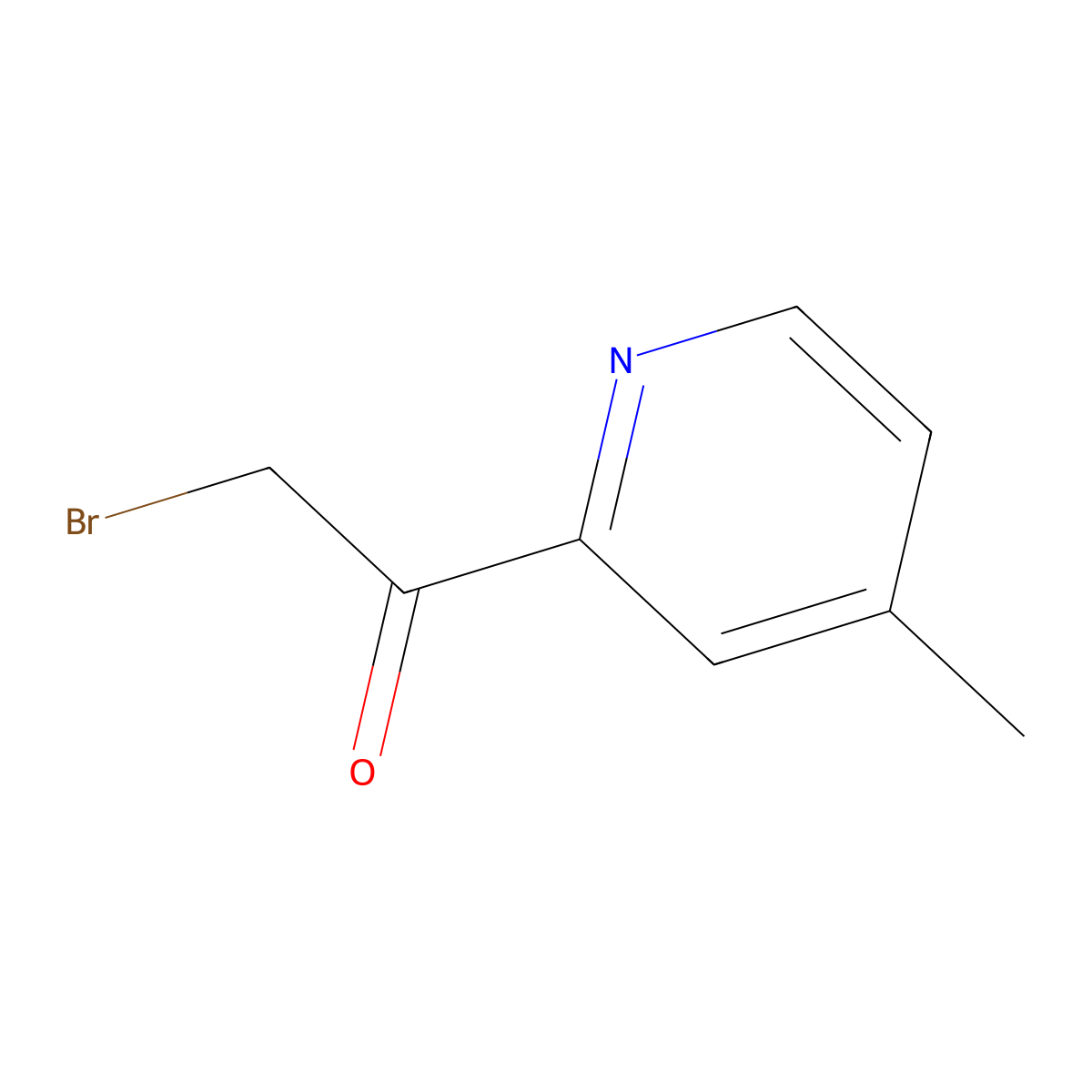 2-Bromo-1-(4-methylpyridin-2-yl)ethan-1-one molecular structure, CAS 759442-78-9