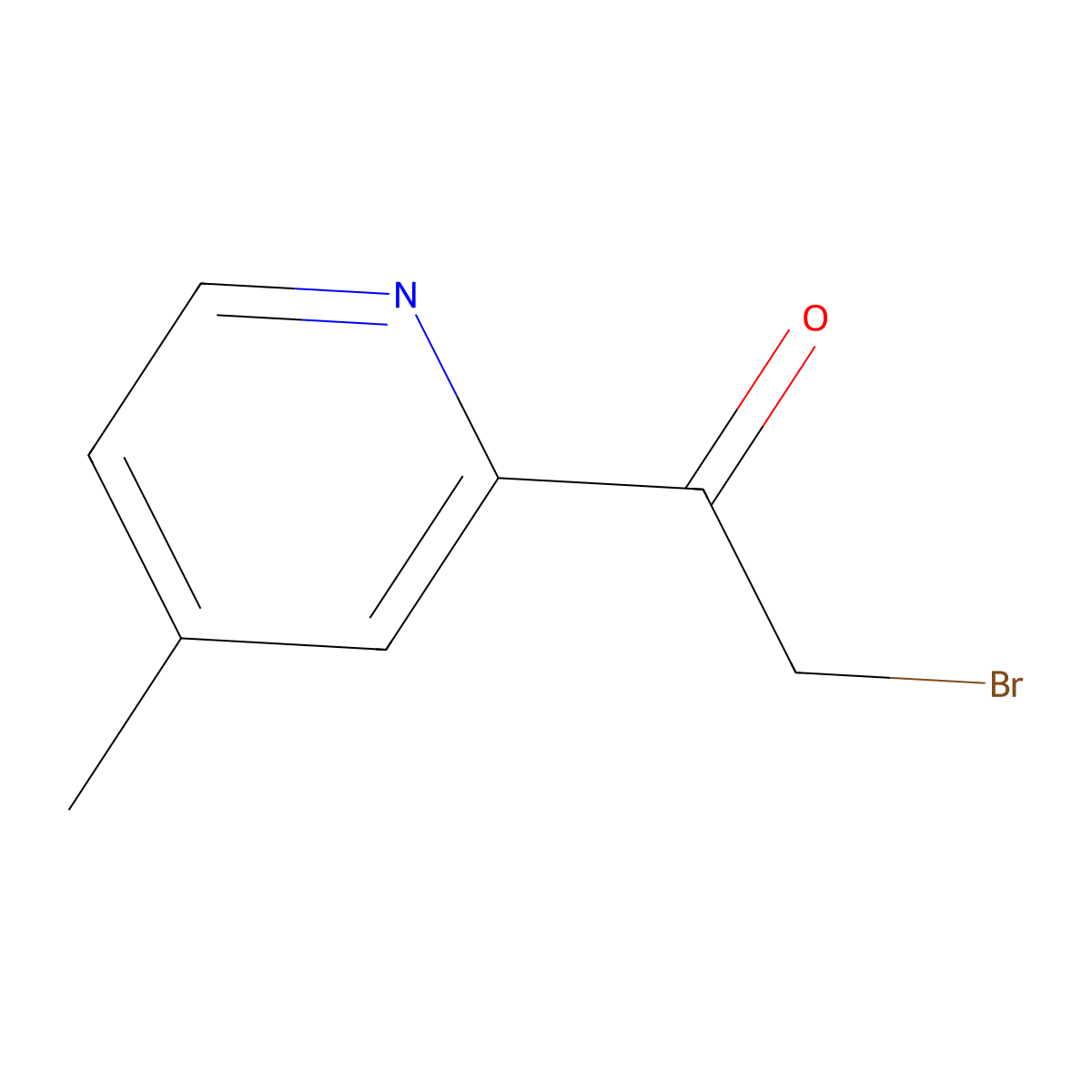 2-Bromo-1-(4-methylpyridin-2-yl)ethan-1-one molecular structure, CAS 759442-78-9