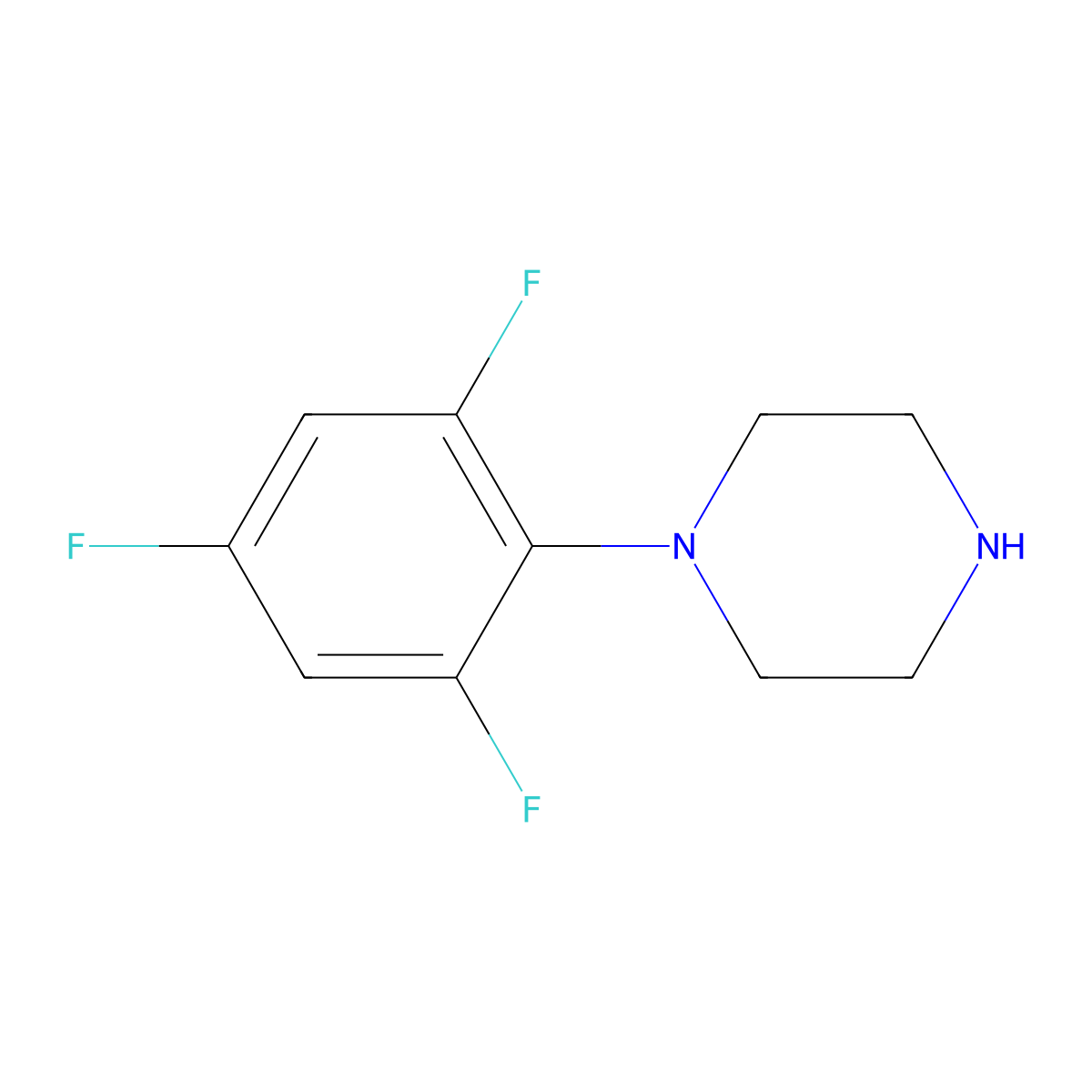 1-(2,4,6-Trifluorophenyl)piperazine molecular structure, CAS 759443-28-2