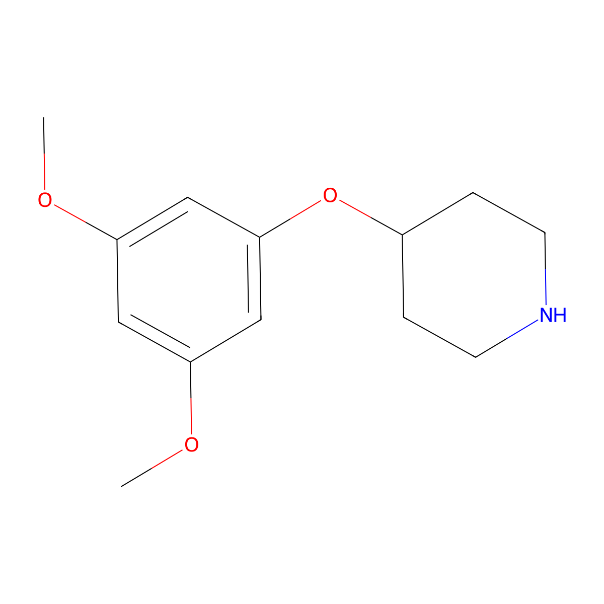 4-(3,5-Dimethoxyphenoxy)piperidine molecular structure, CAS 759444-30-9