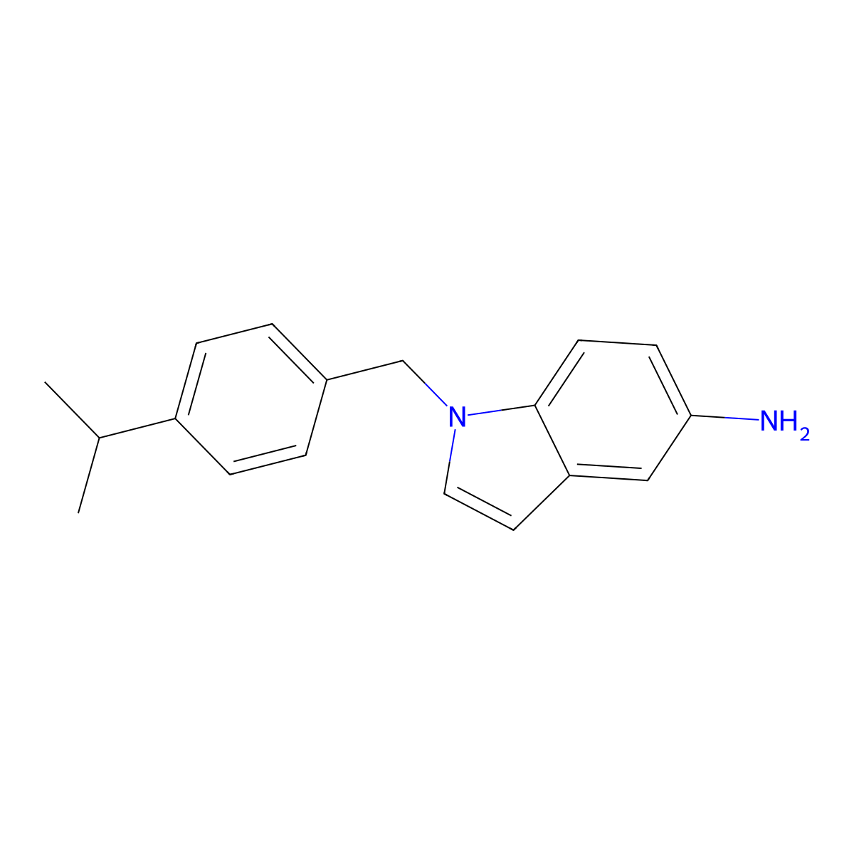 1-(4-Isopropylbenzyl)-1H-indol-5-amine molecular structure, CAS 759444-34-3
