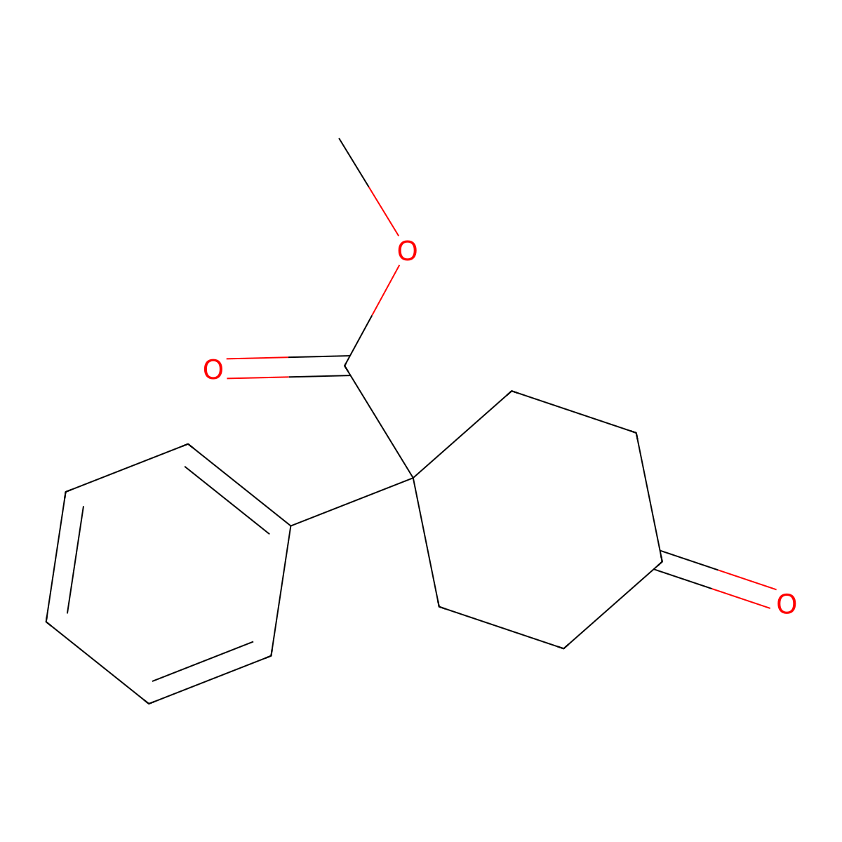 Methyl 4-oxo-1-phenylcyclohexanecarboxylate molecular structure, CAS 75945-90-3