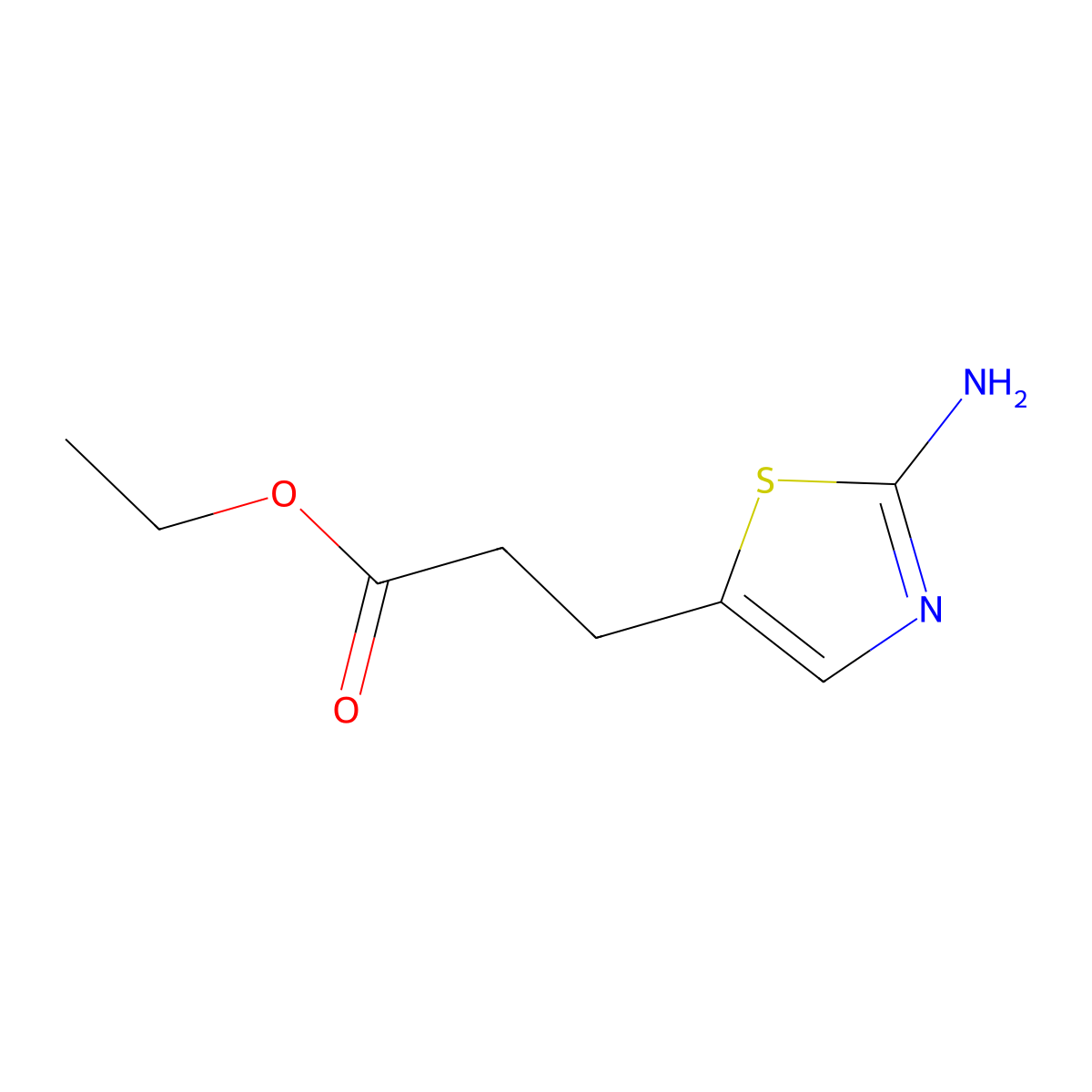 Ethyl 3-(2-amino-1,3-thiazol-5-yl)propanoate molecular structure, CAS 759450-04-9