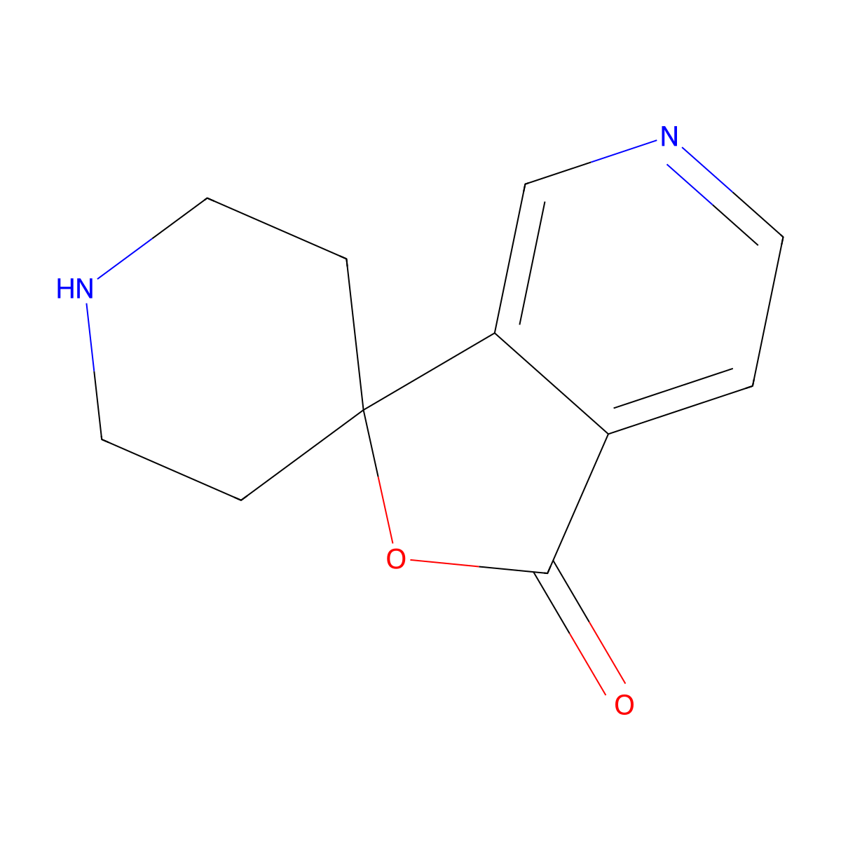 1H-Spiro[furo[3,4-c]pyridine-3,4'-piperidin]-1-one molecular structure, CAS 759452-96-5