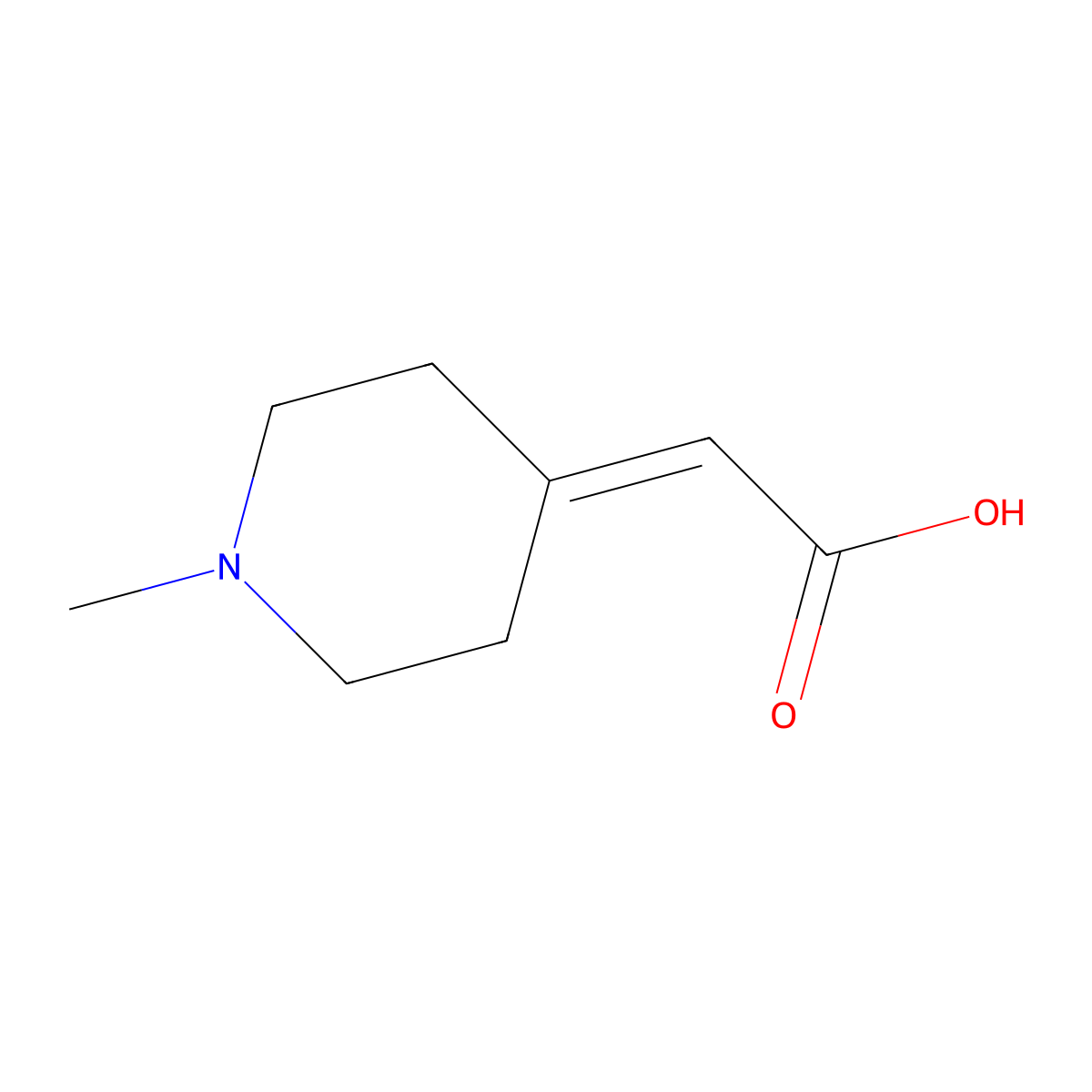 2-(1-Methylpiperidin-4-ylidene)acetic acid molecular structure, CAS 759457-29-9