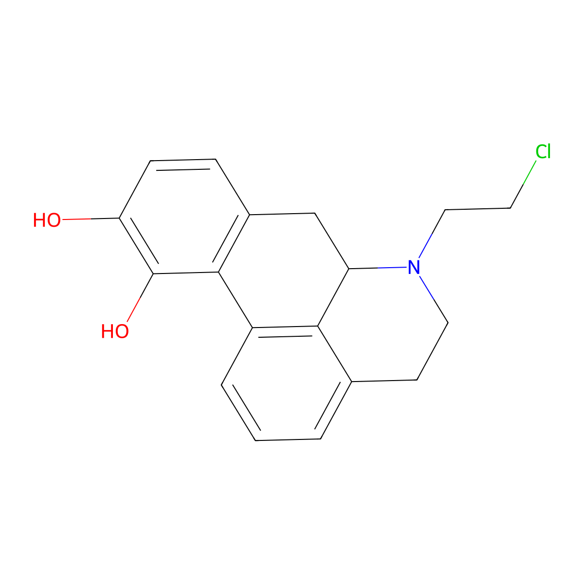 (6aR)-6-(2-Chloroethyl)-5,6,6a,7-tetrahydro-4H-dibenzo(de,g)quinoline-10,11-diol molecular structure, CAS 75946-94-0
