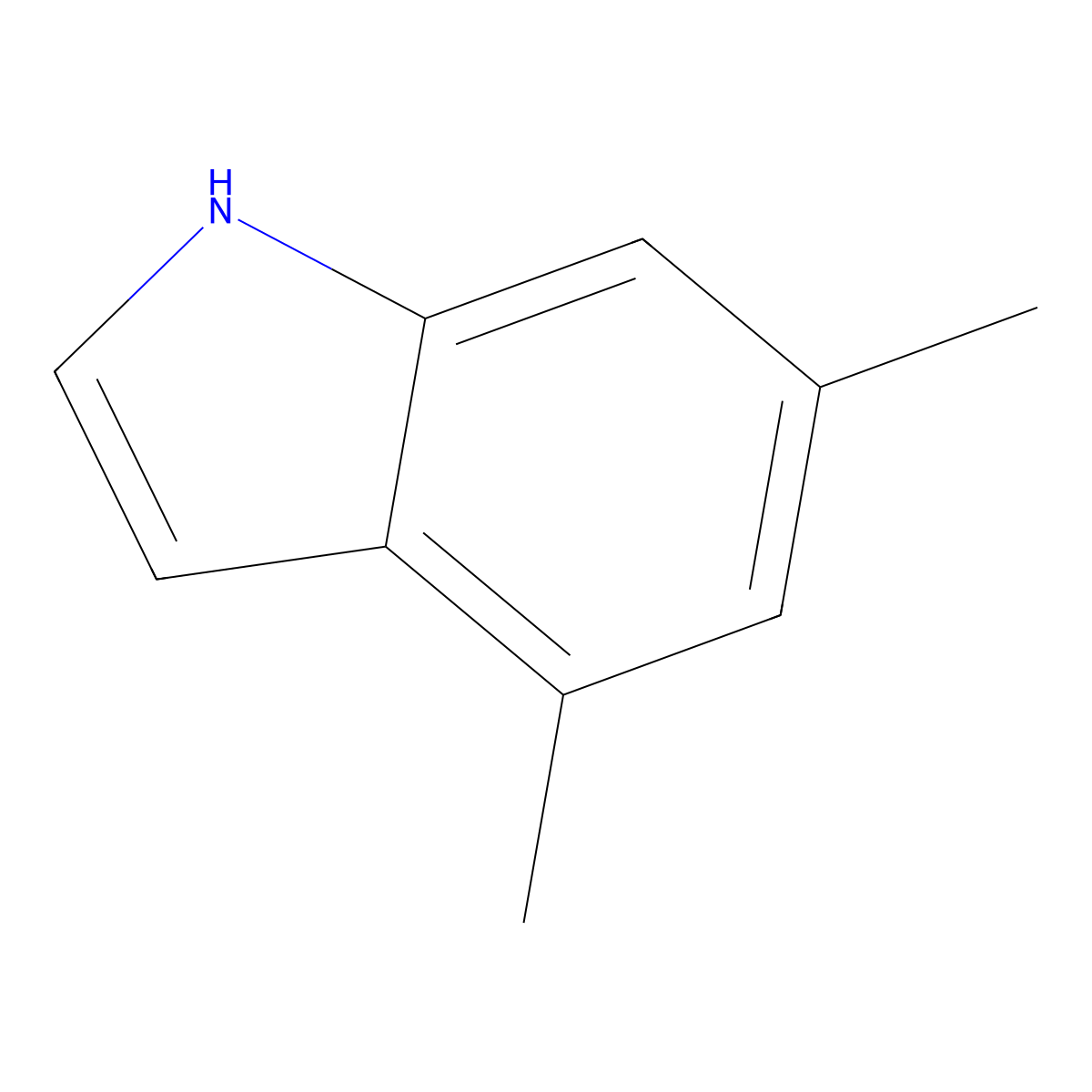 4,6-dimethyl-1H-indole molecular structure, CAS 75948-77-5