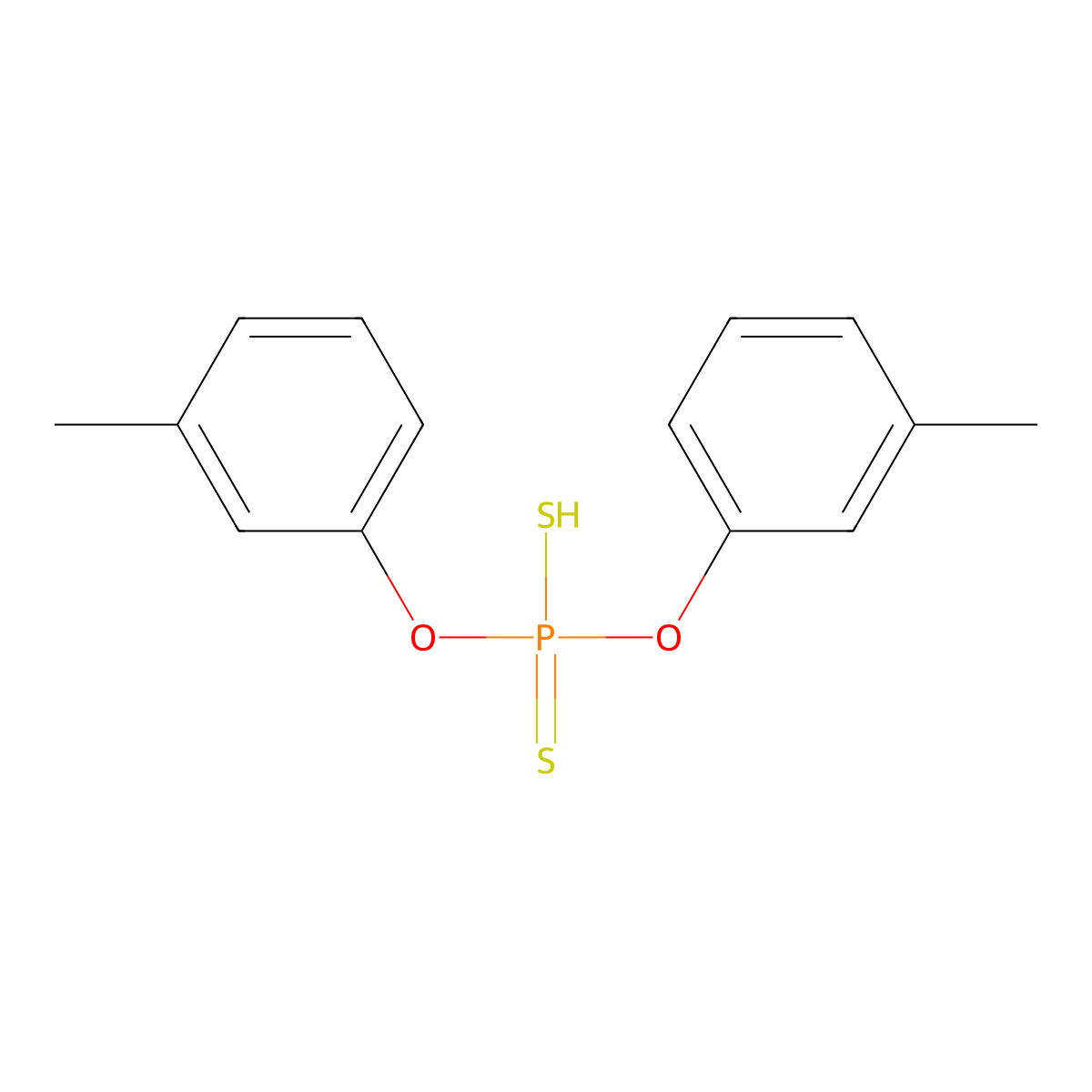 Phosphorodithioic acid, O,O-di-m-tolyl ester molecular structure, CAS 7595-89-3
