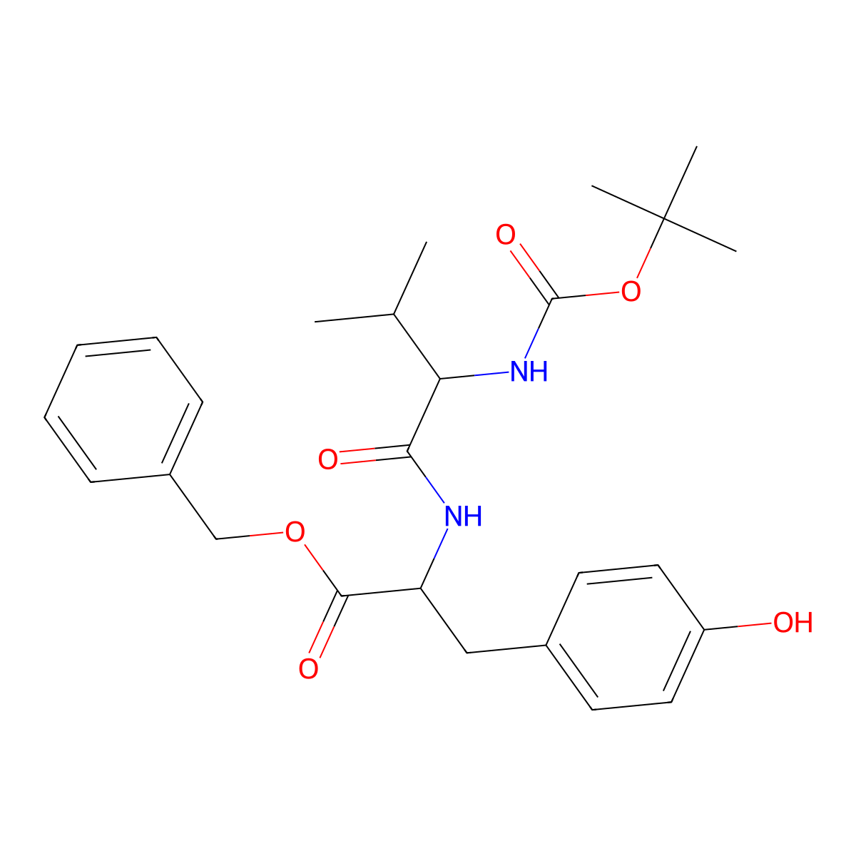Boc-Val-Tyr-OBzl molecular structure, CAS 75957-53-8