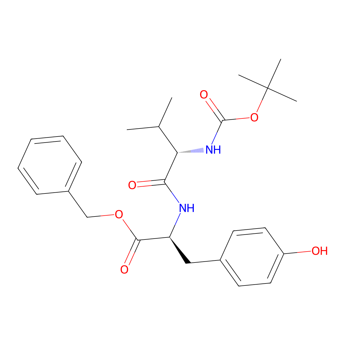 Boc-Val-Tyr-OBzl molecular structure, CAS 75957-53-8
