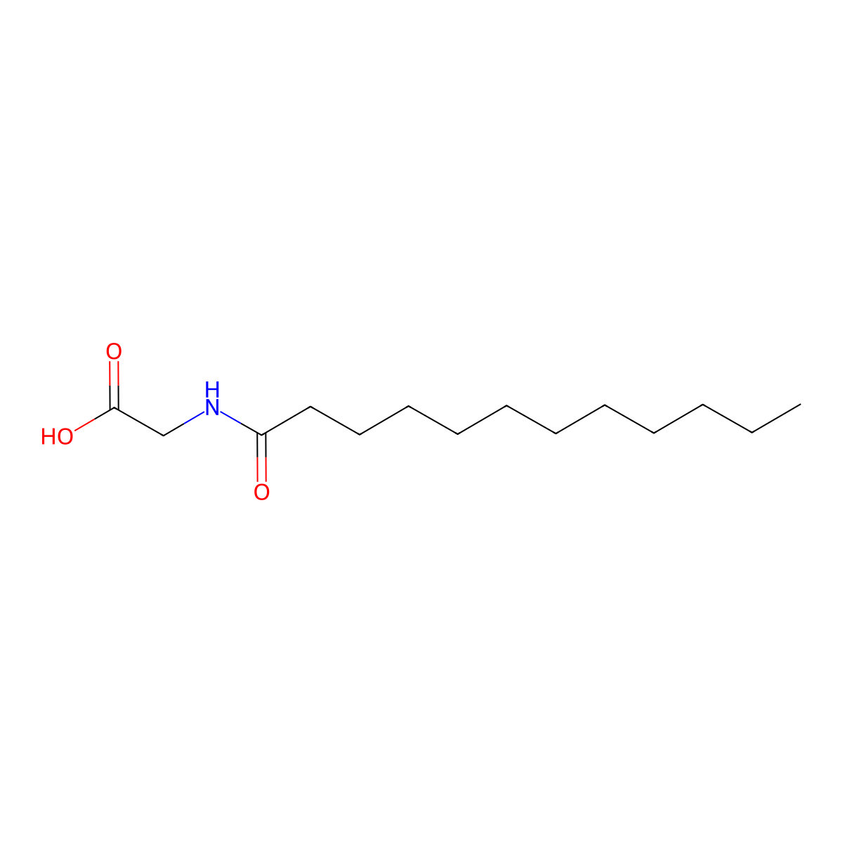 N-Lauroylglycine molecular structure, CAS 7596-88-5