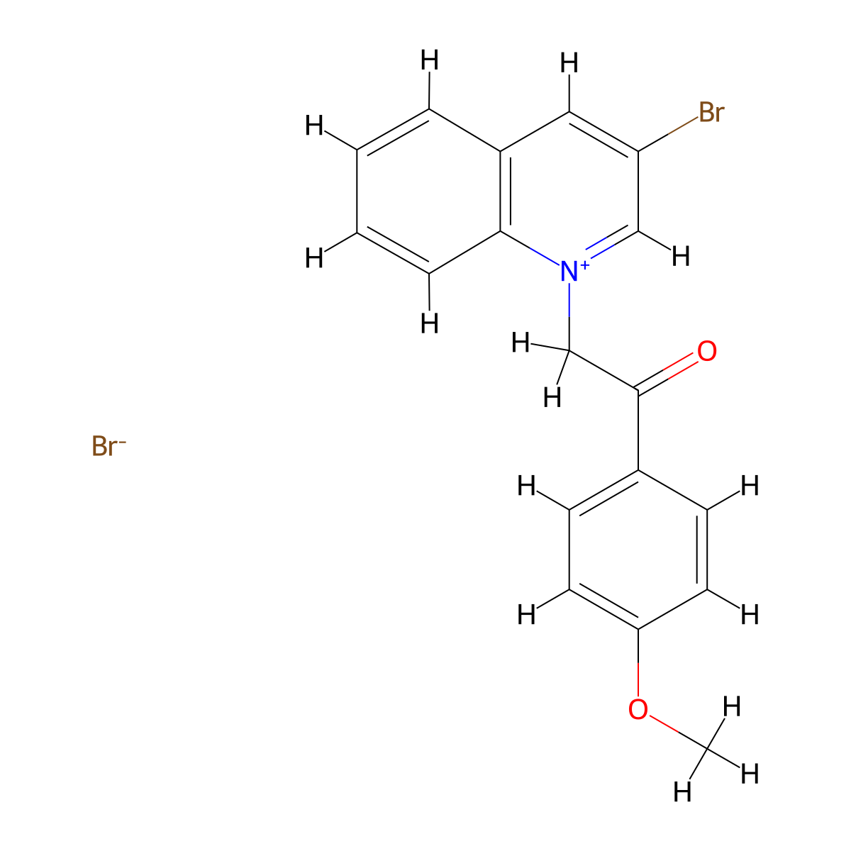 3-Bromo-1-[2-(4-methoxyphenyl)-2-oxoethyl]quinolin-1-ium bromide molecular structure, CAS 7596-91-0