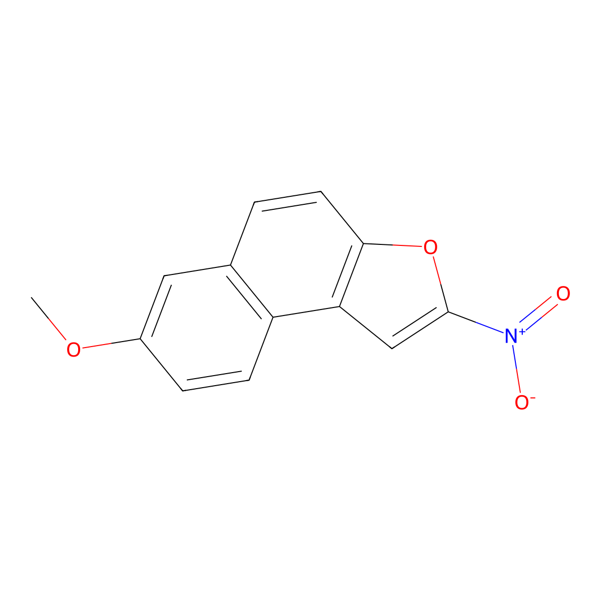 7-Methoxy-2-nitronaphtho(2,1-b)furan molecular structure, CAS 75965-74-1