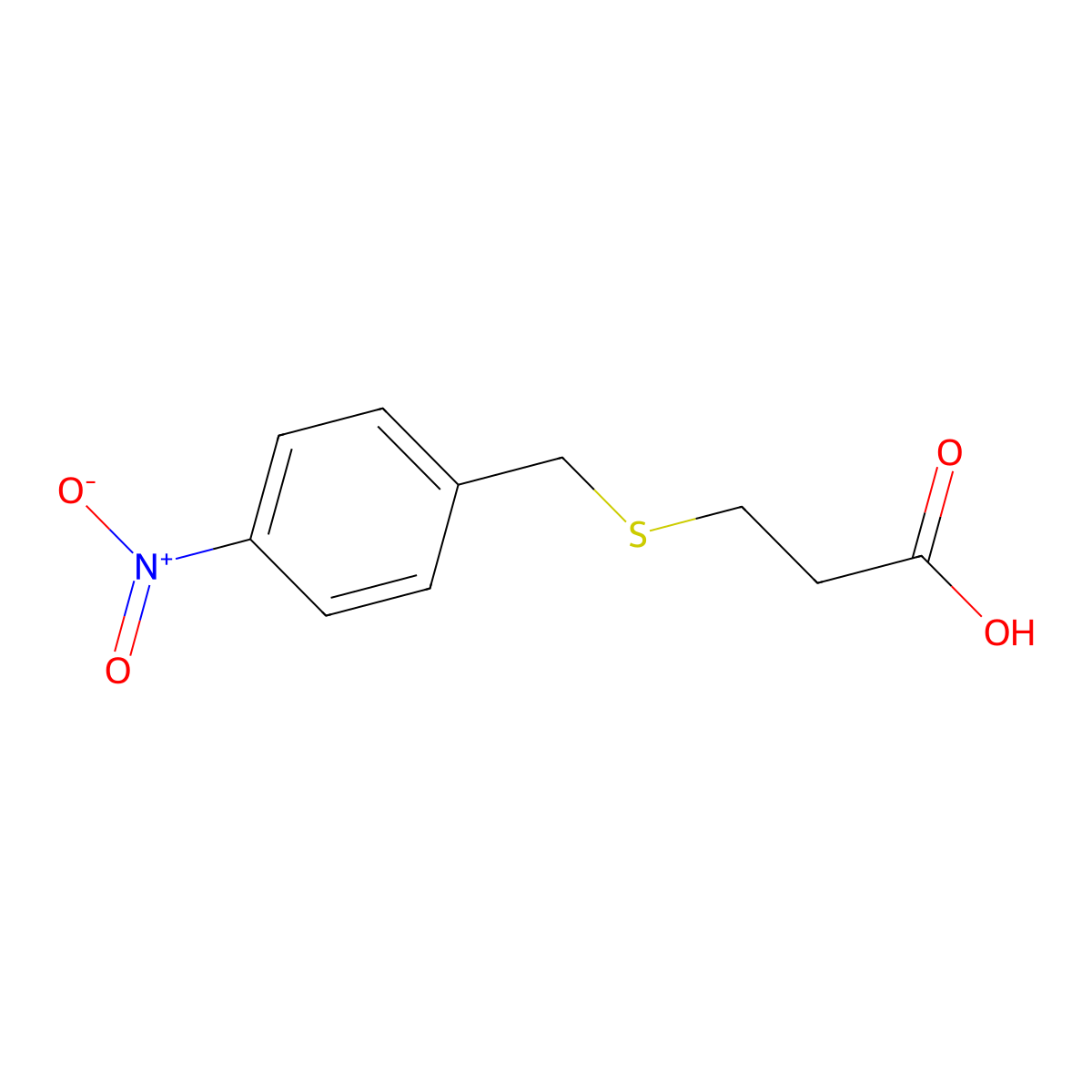 3-[(4-Nitrophenyl)methylsulfanyl]propanoic acid molecular structure, CAS 7597-44-6