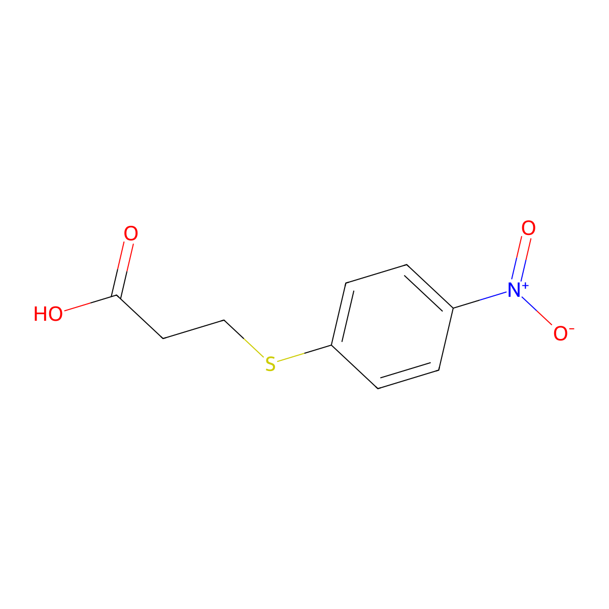 3-(4-Nitrophenyl)sulfanylpropanoic acid molecular structure, CAS 7597-45-7