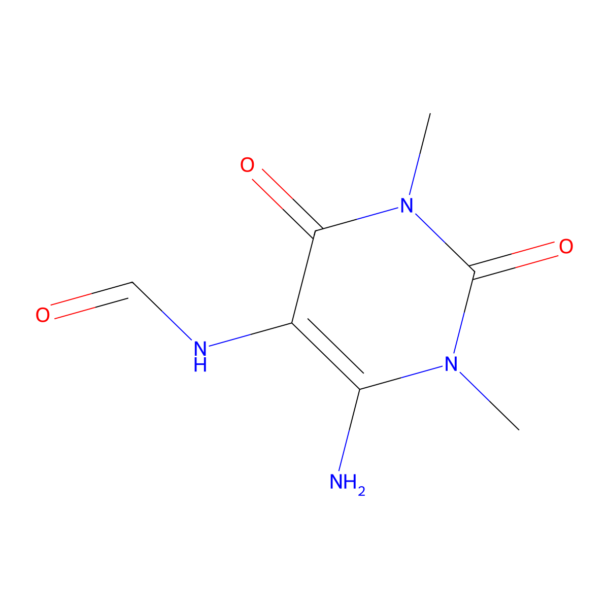 6-Amino-5-formamido-1,3-dimethyluracil molecular structure, CAS 7597-60-6