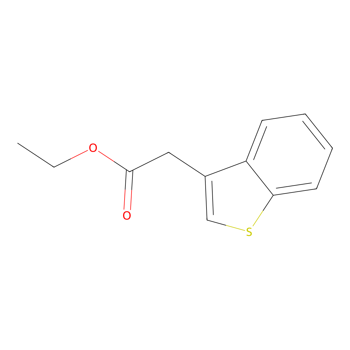 Ethyl (1-benzothiophen-3-yl)acetate molecular structure, CAS 7597-68-4