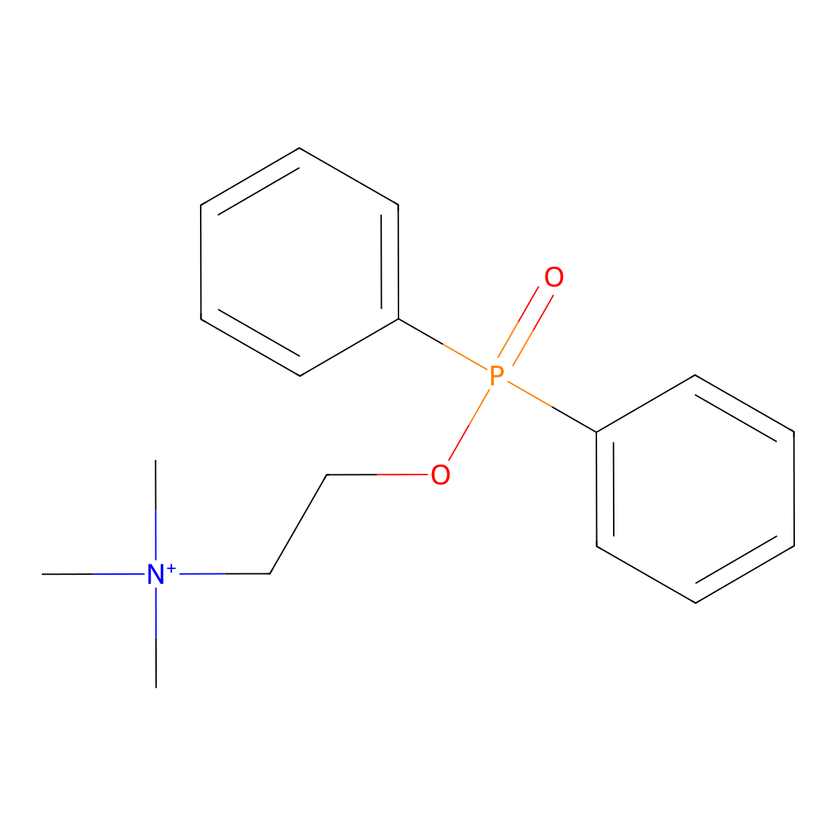 2-[(Diphenylphosphoryl)oxy]-N,N,N-trimethylethan-1-aminium molecular structure, CAS 7597-96-8