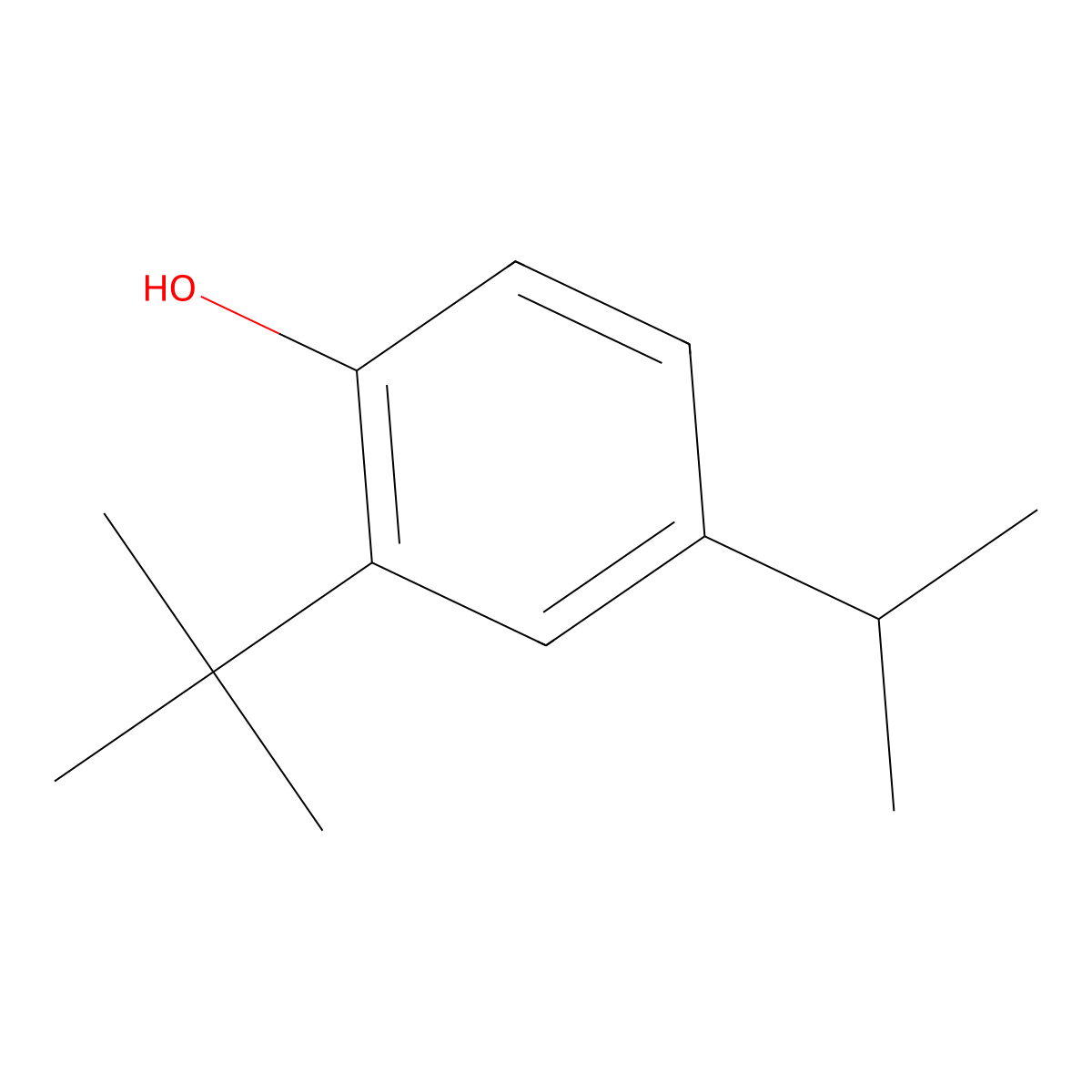 2-tert-Butyl-4-isopropylphenol molecular structure, CAS 7597-97-9