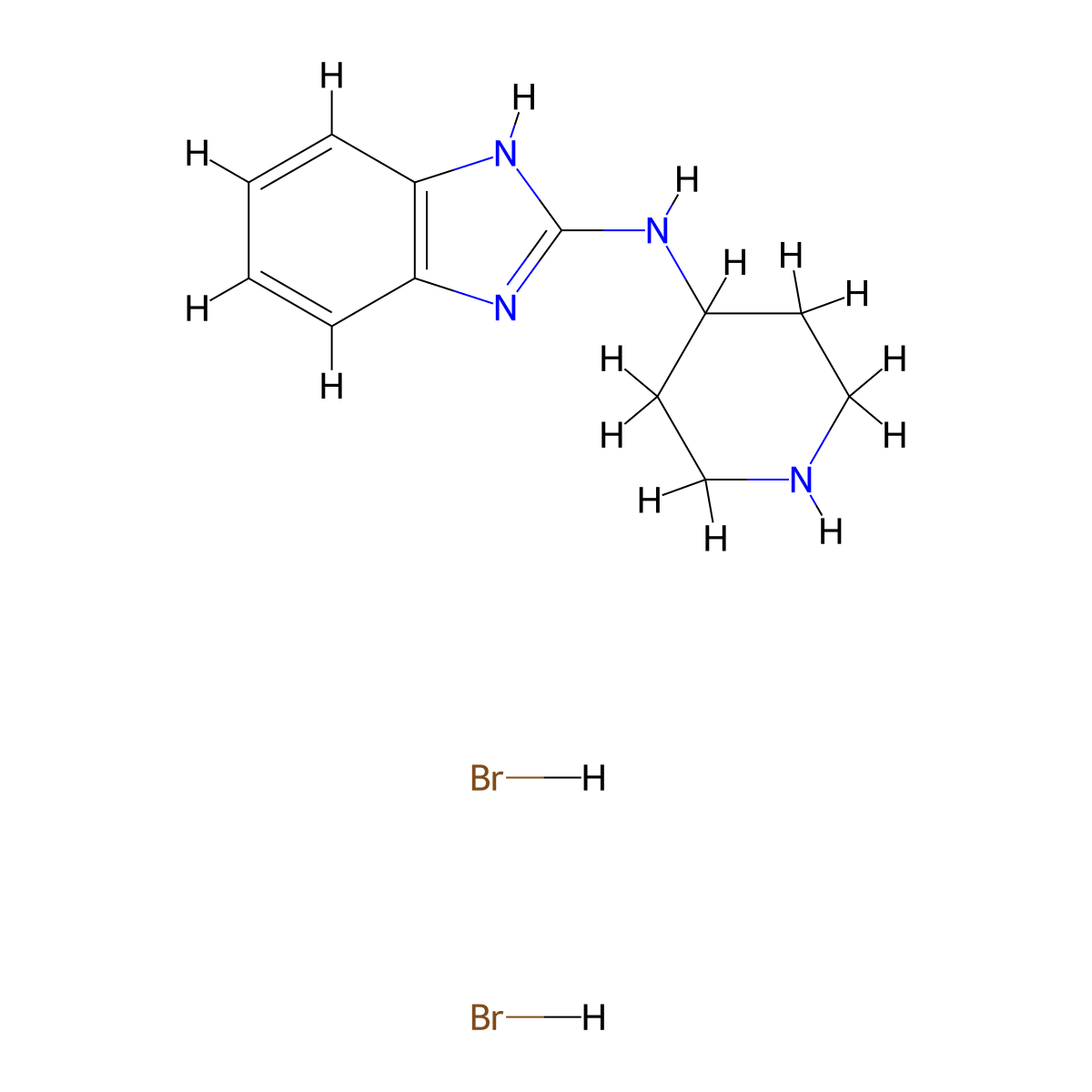 N-(Piperidin-4-yl)-1H-benzo[d]imidazol-2-amine dihydrobromide molecular structure, CAS 75970-47-7